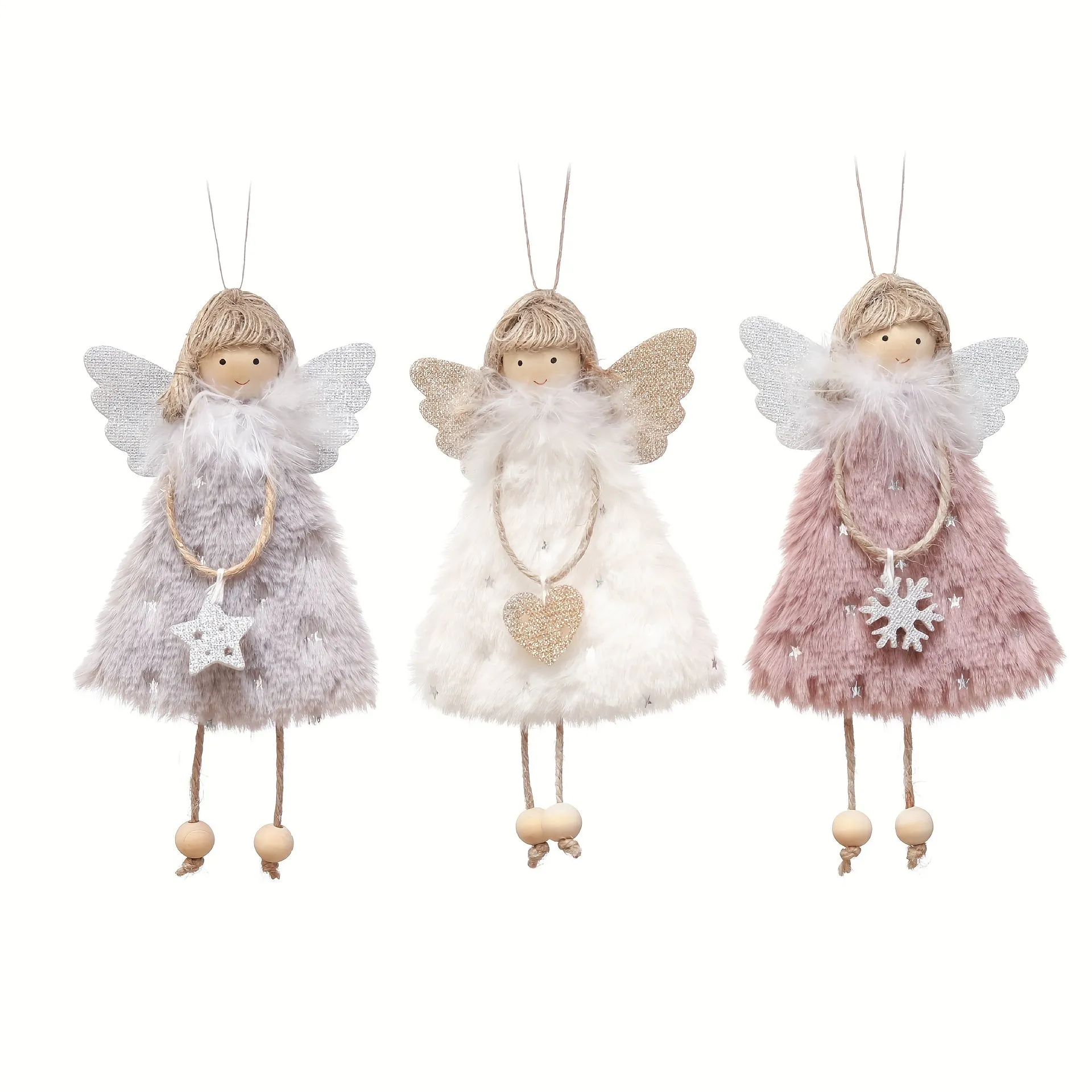 3pcs Christmas Angel Girl Pendant, Creative Doll Charm for Christmas Tree, Festivals, Room, Home, Offices, Theme Party Decor