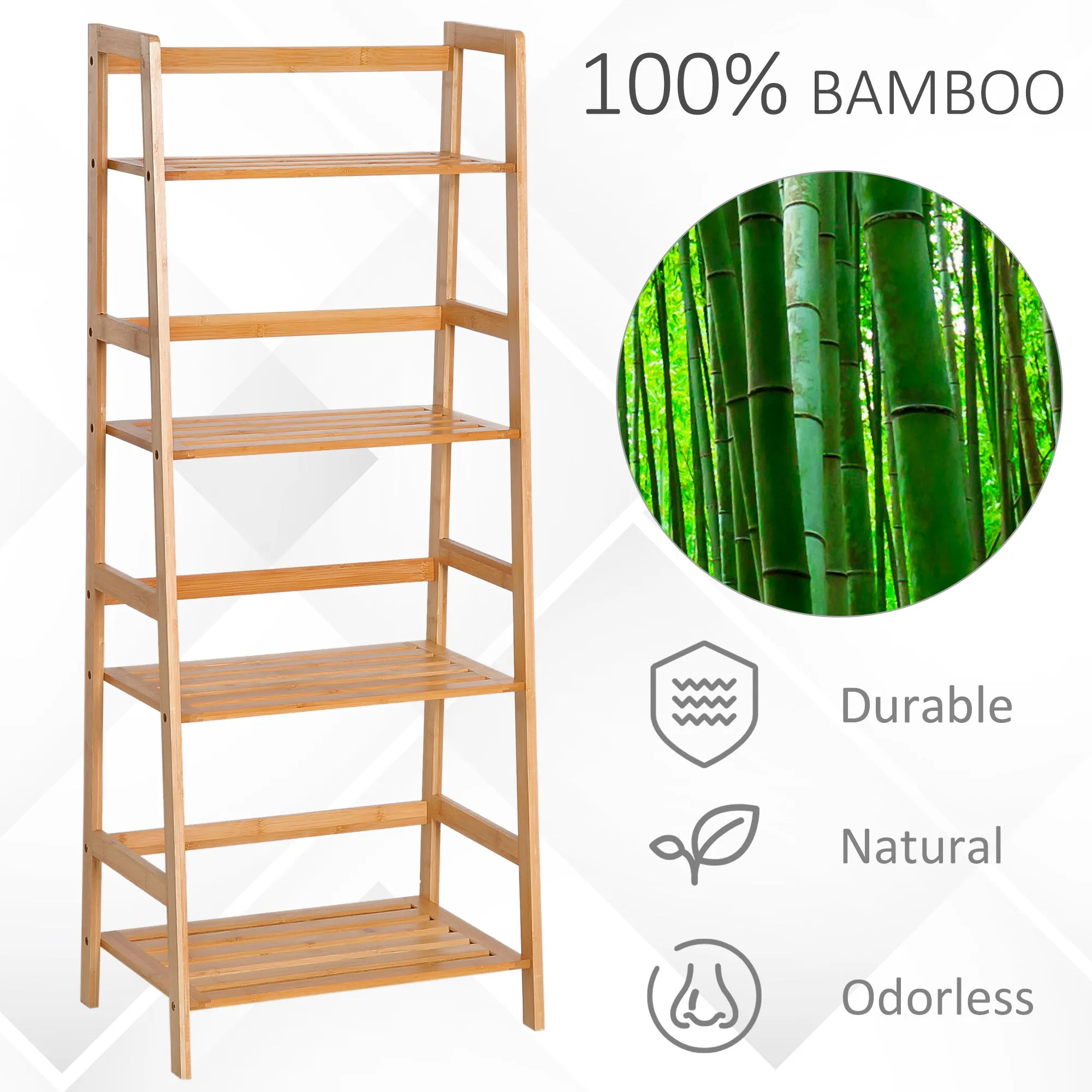 4 Tier Ladder Shelf Unit Storage Unit Shelf DIY Plant Shelving Stand Holder Organiser