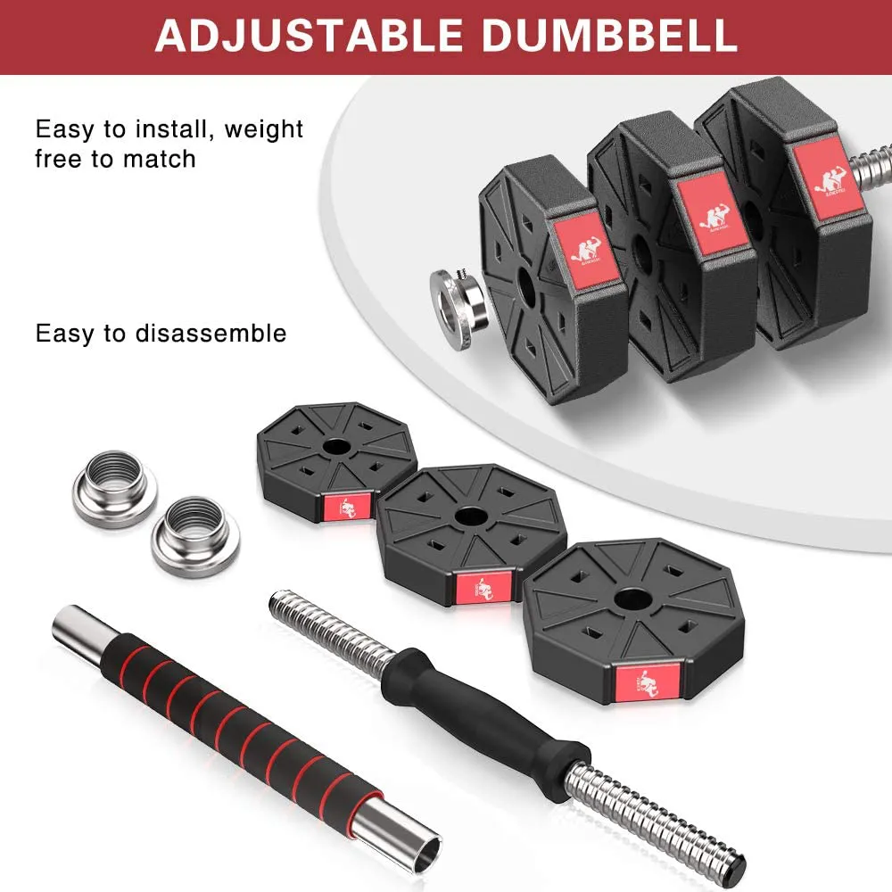 Adjustable Weights Dumbbells Set, 44Lbs 66Lbs 88Lbs 3 in 1 Adjustable Weights Dumbbells Barbell Set, Home Fitness Weight Set Gym Workout Exercise Training with Connecting Rod for Men Women