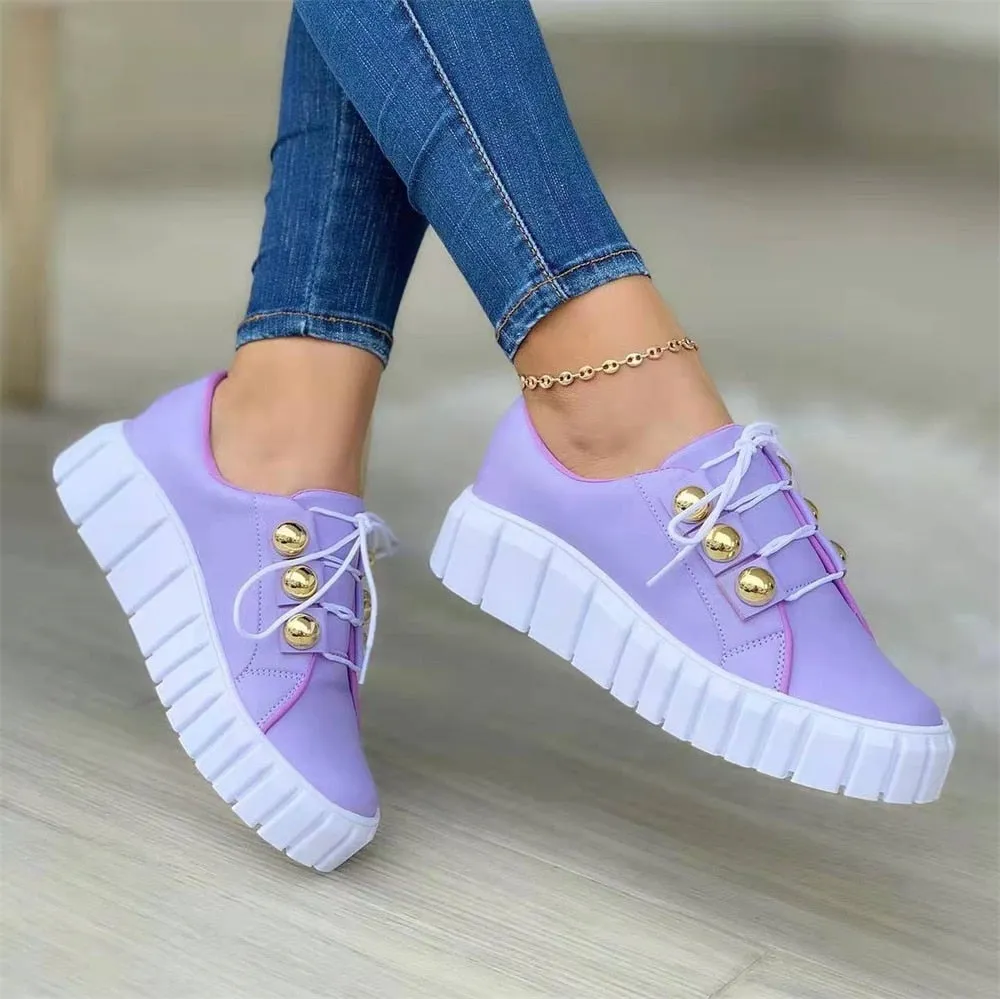 Amozae  New Women's Casual Shoes 2022 All Seasons Daily Ladies Lace Up Vulcanized Shoes 36-43 Large-Sized Female Running Sport Sneakers