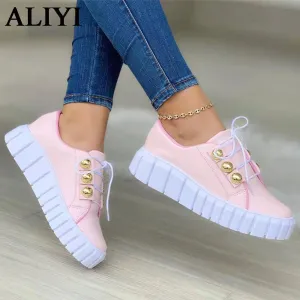 Amozae  New Women's Casual Shoes 2022 All Seasons Daily Ladies Lace Up Vulcanized Shoes 36-43 Large-Sized Female Running Sport Sneakers