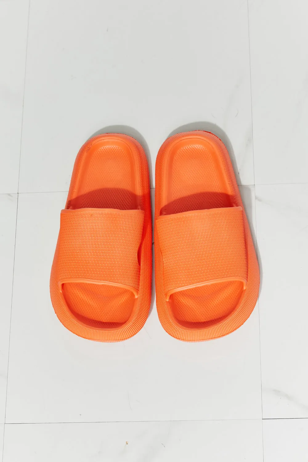 Arms Around Me Open Toe Slide in Orange