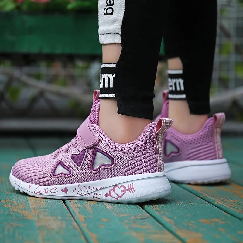 ARWEN AJH 2024Girls Casual Shoes Light Mesh Sneakers Kids Summer Children Autumn Tenis Cute Sport Cartoon Female Running Sock Footwear