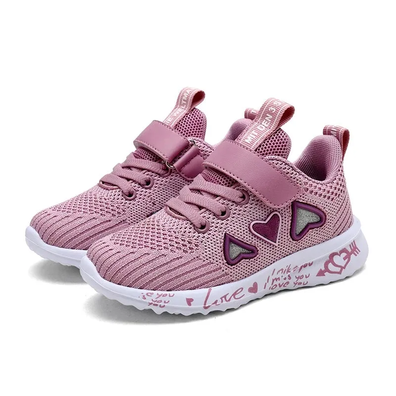 ARWEN AJH 2024Girls Casual Shoes Light Mesh Sneakers Kids Summer Children Autumn Tenis Cute Sport Cartoon Female Running Sock Footwear