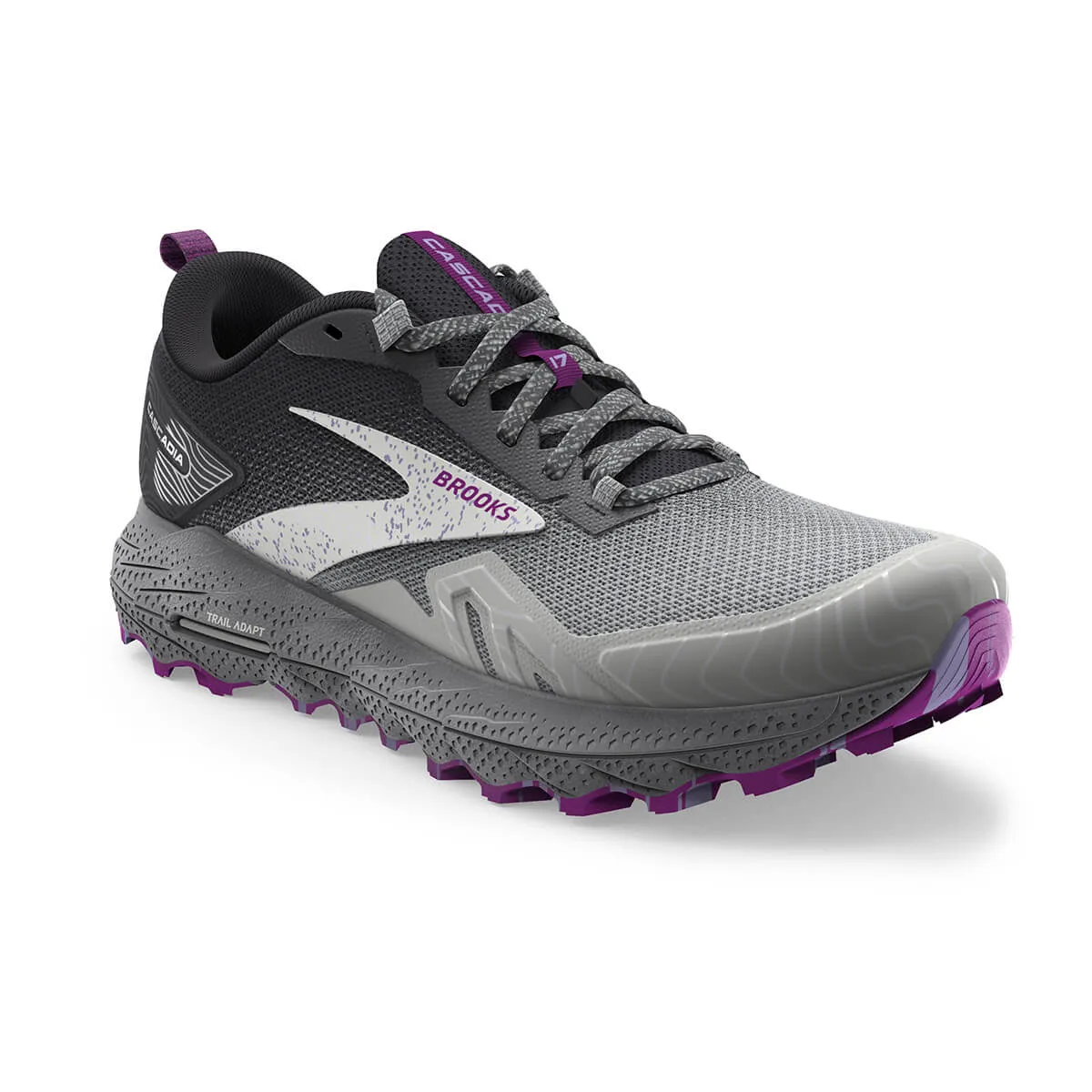 Brooks Cascadia 17 Womens | Oyster/blackened Pearl/purple