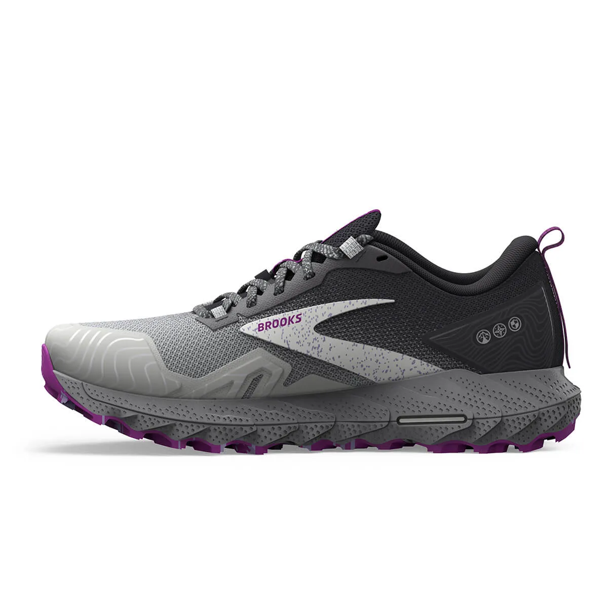 Brooks Cascadia 17 Womens | Oyster/blackened Pearl/purple