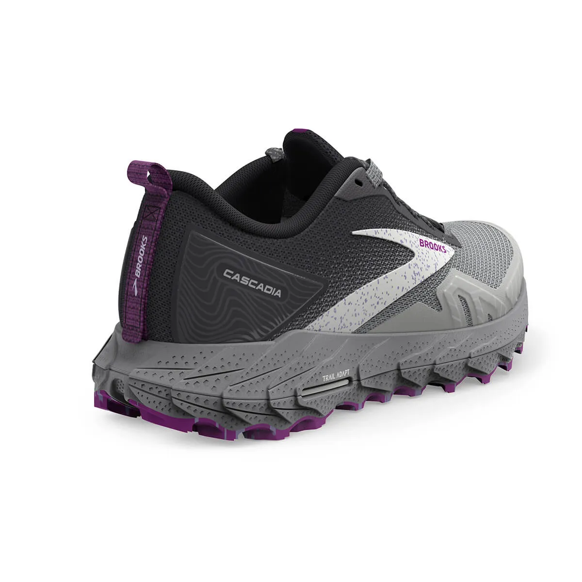 Brooks Cascadia 17 Womens | Oyster/blackened Pearl/purple