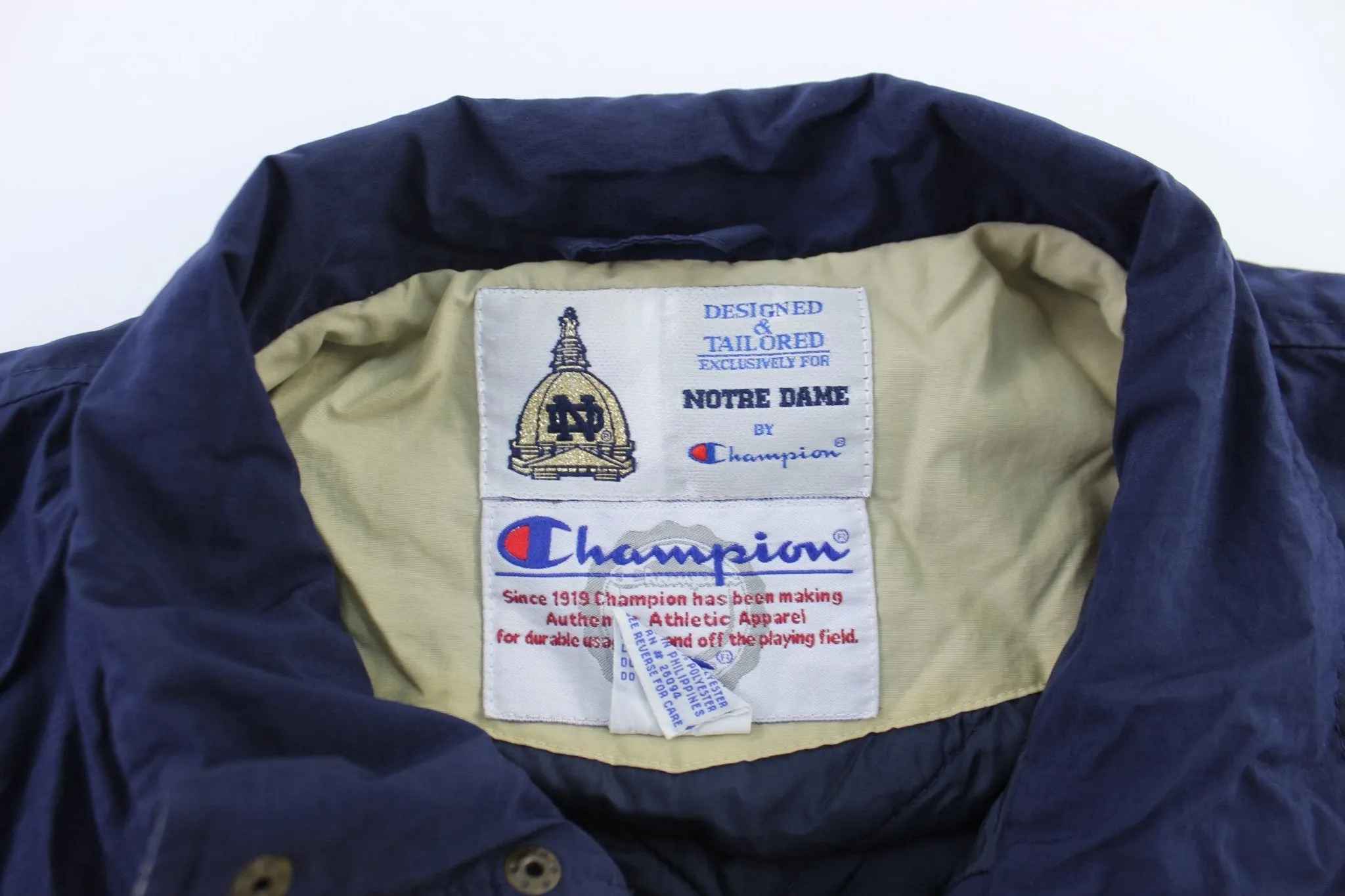 Champion Embroidered Logo Notre Dame Zip Up Jacket