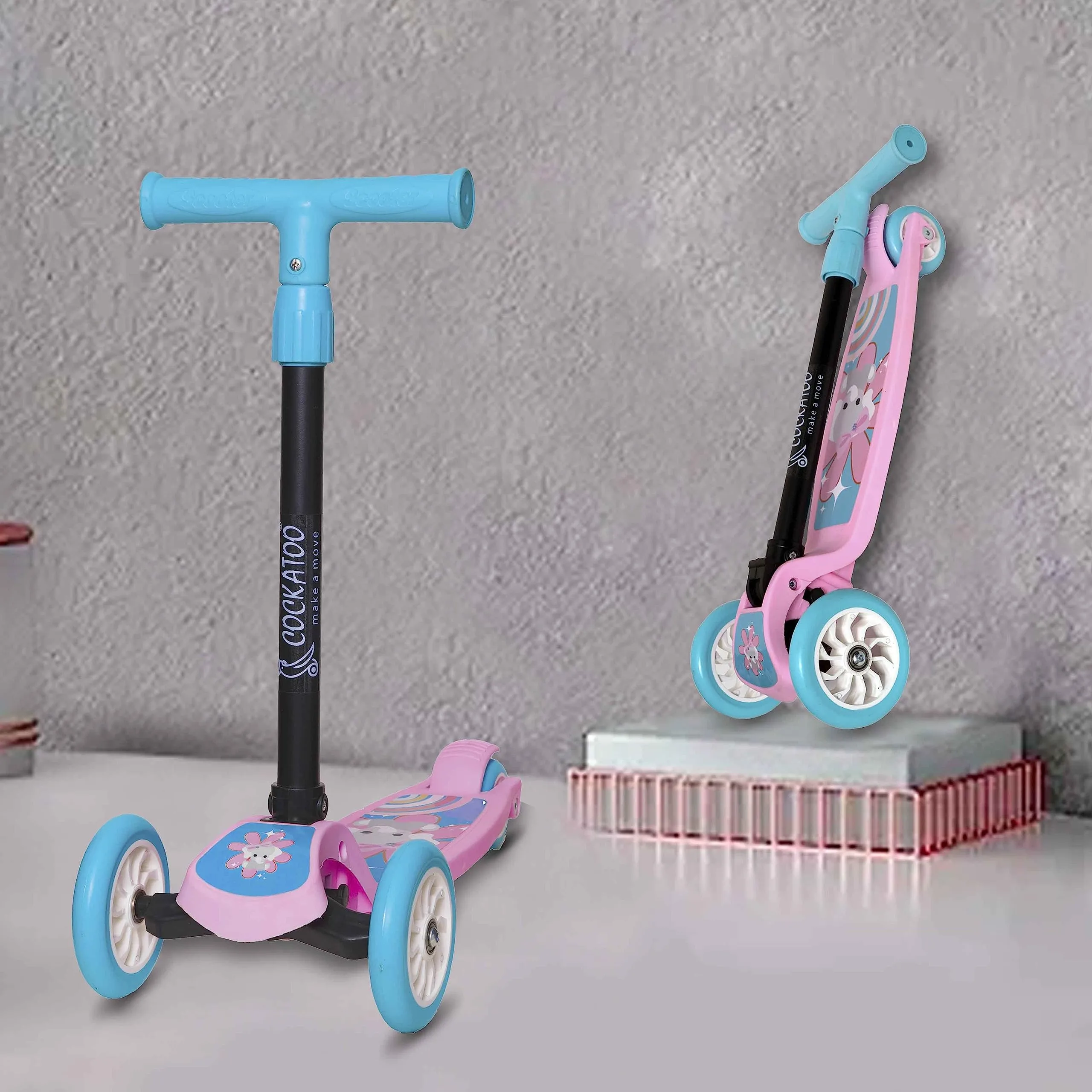 Cockatoo Rat & Cat Series KS01 Kick Scooter 3 to 10 Years Boys & Girls, Kick Scooter with PVC Wheels & Rare Brakes