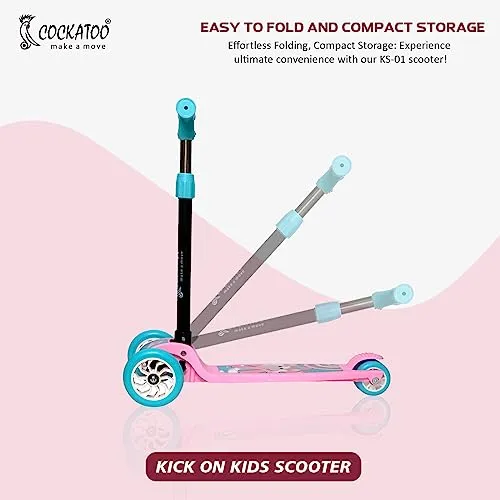 Cockatoo Rat & Cat Series KS01 Kick Scooter 3 to 10 Years Boys & Girls, Kick Scooter with PVC Wheels & Rare Brakes