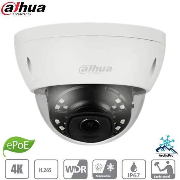 Dahua / IP / 8MP / Mini Dome Camera / Fixed / 2.8mm Lens / Outdoor / WDR / IP67 / IK10 / 30m Smart IR / ePoE / 5 Year Warranty / DH-N84CL52