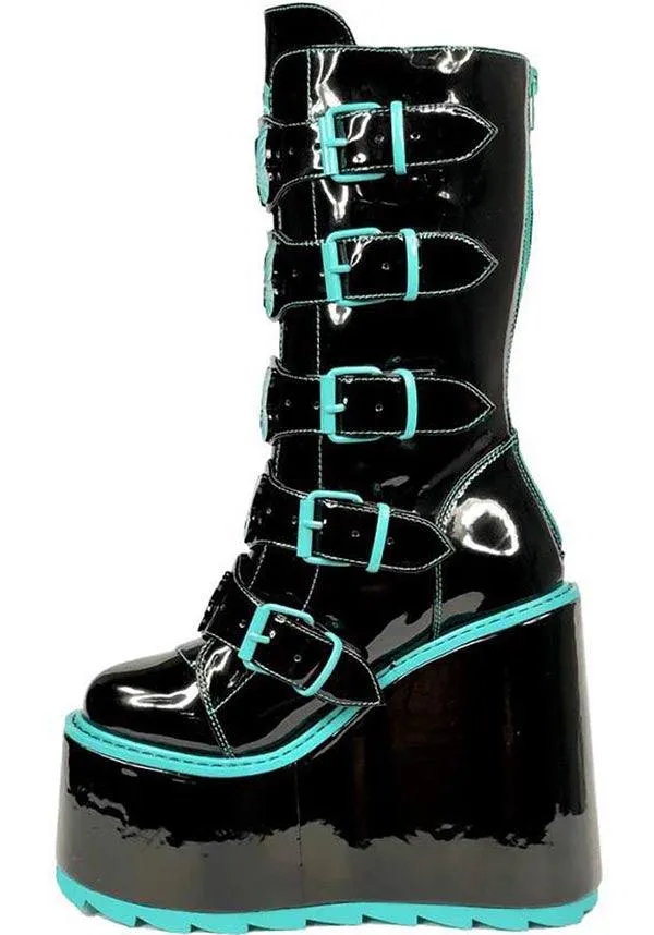 Dune Butterfly [Black/Teal] | PLATFORM BOOTS**