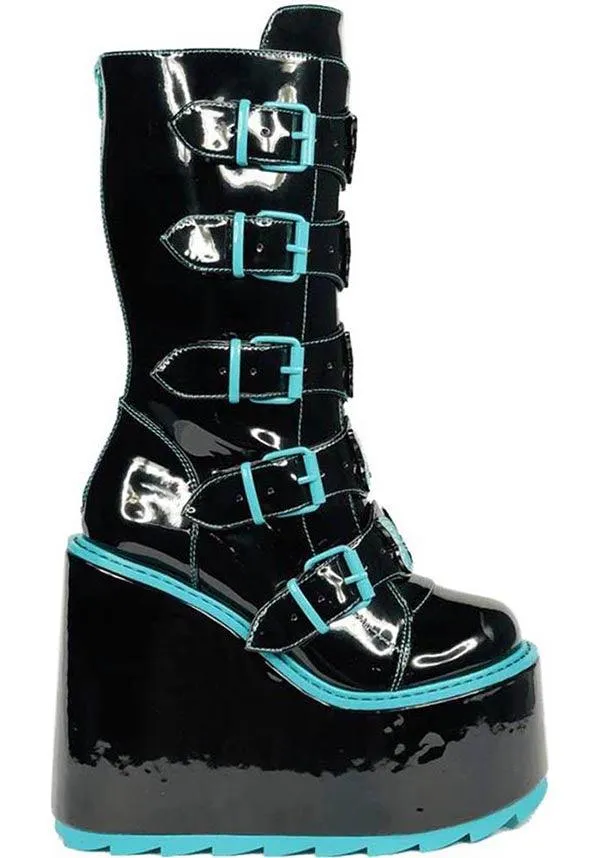 Dune Butterfly [Black/Teal] | PLATFORM BOOTS**