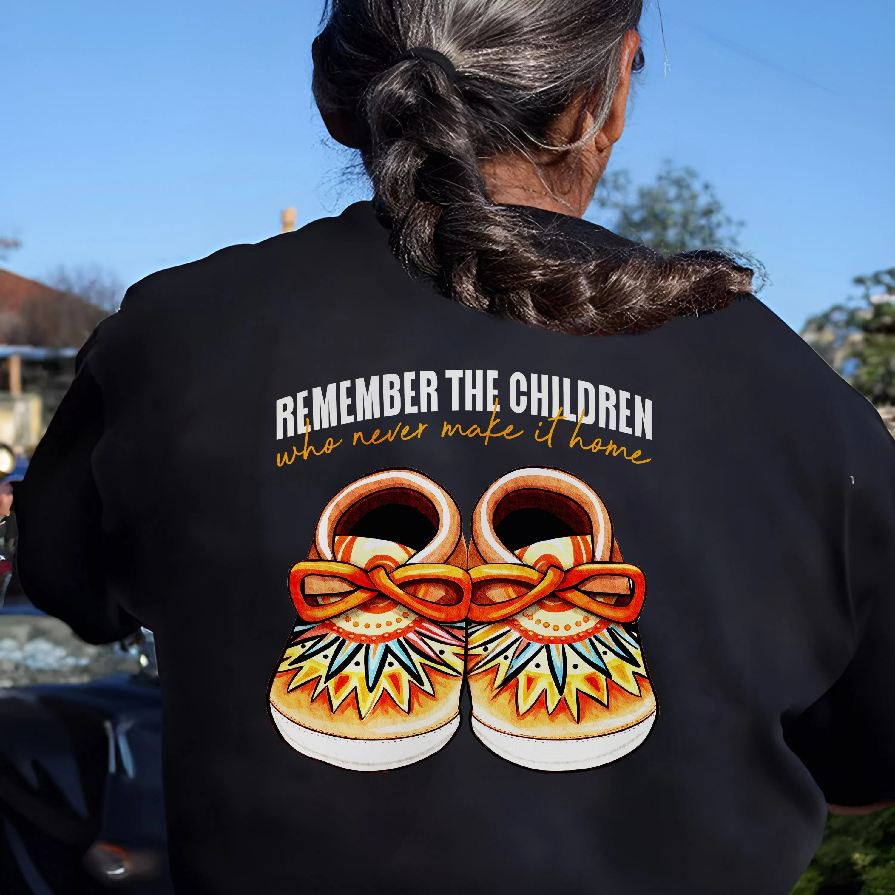 Every Child Matters Shoes Indigenous Orange Shirt Day Unisex Back T-Shirt/Hoodie/Sweatshirt