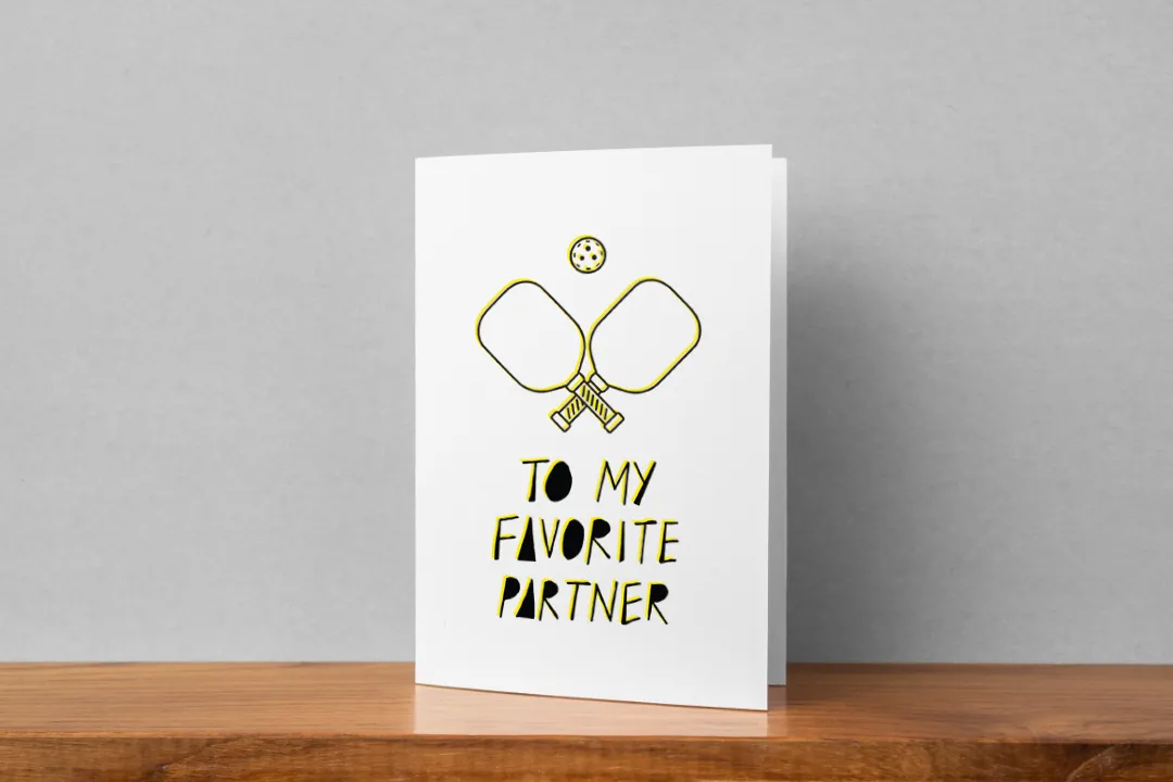 'Favourite Partner' Pickleball Greeting Card