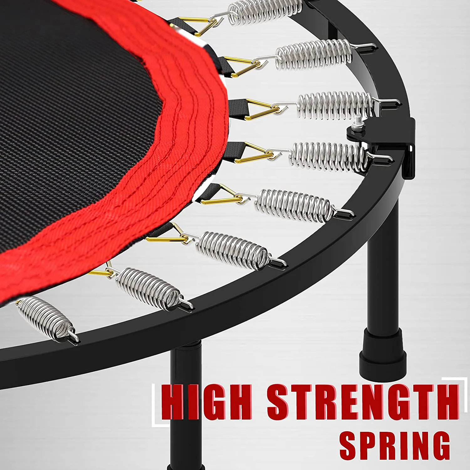 Folding Mini Fitness Indoor Exercise Workout Rebounder Trampoline with Handle, Max Load 330lbs