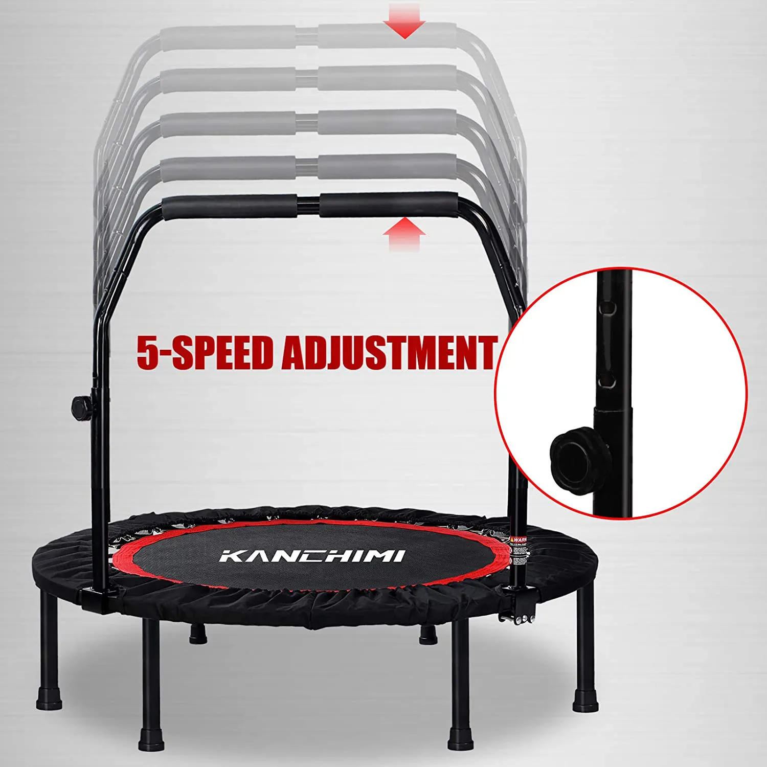 Folding Mini Fitness Indoor Exercise Workout Rebounder Trampoline with Handle, Max Load 330lbs