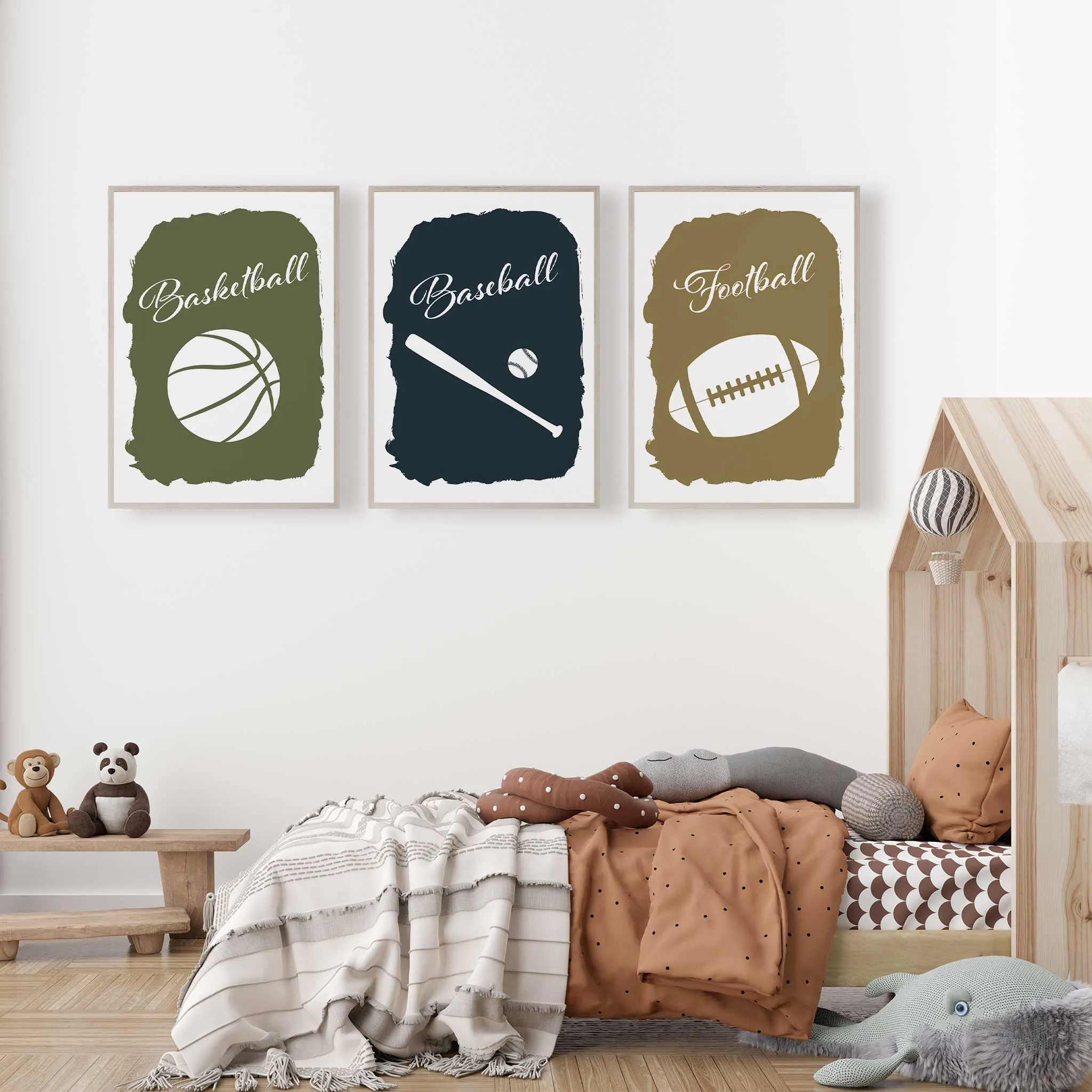 Football Basketball And Baseball Prints