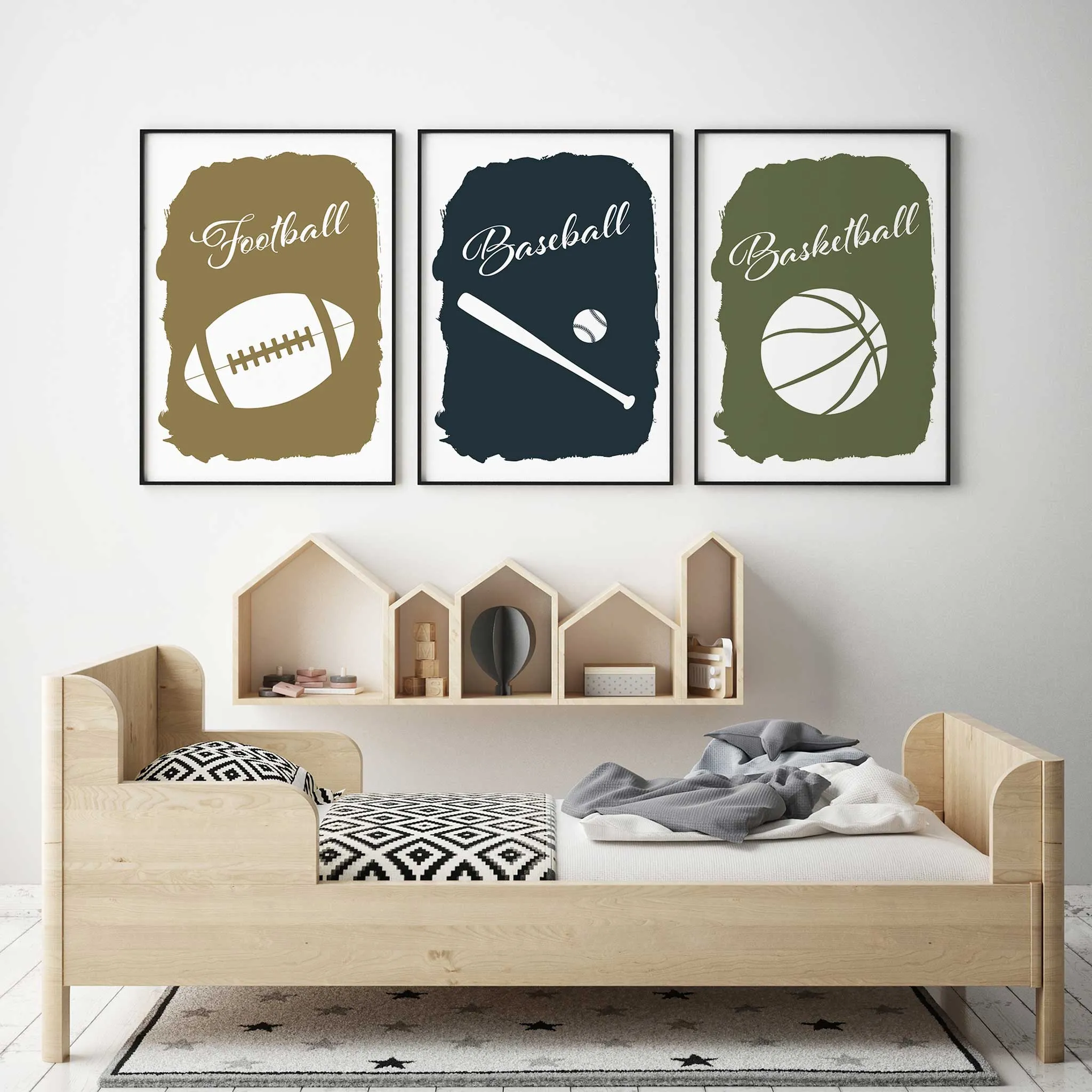 Football Basketball And Baseball Prints