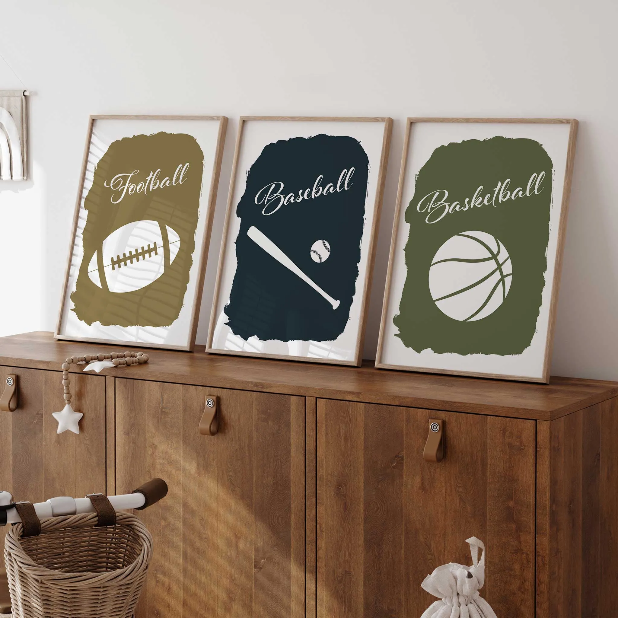 Football Basketball And Baseball Prints