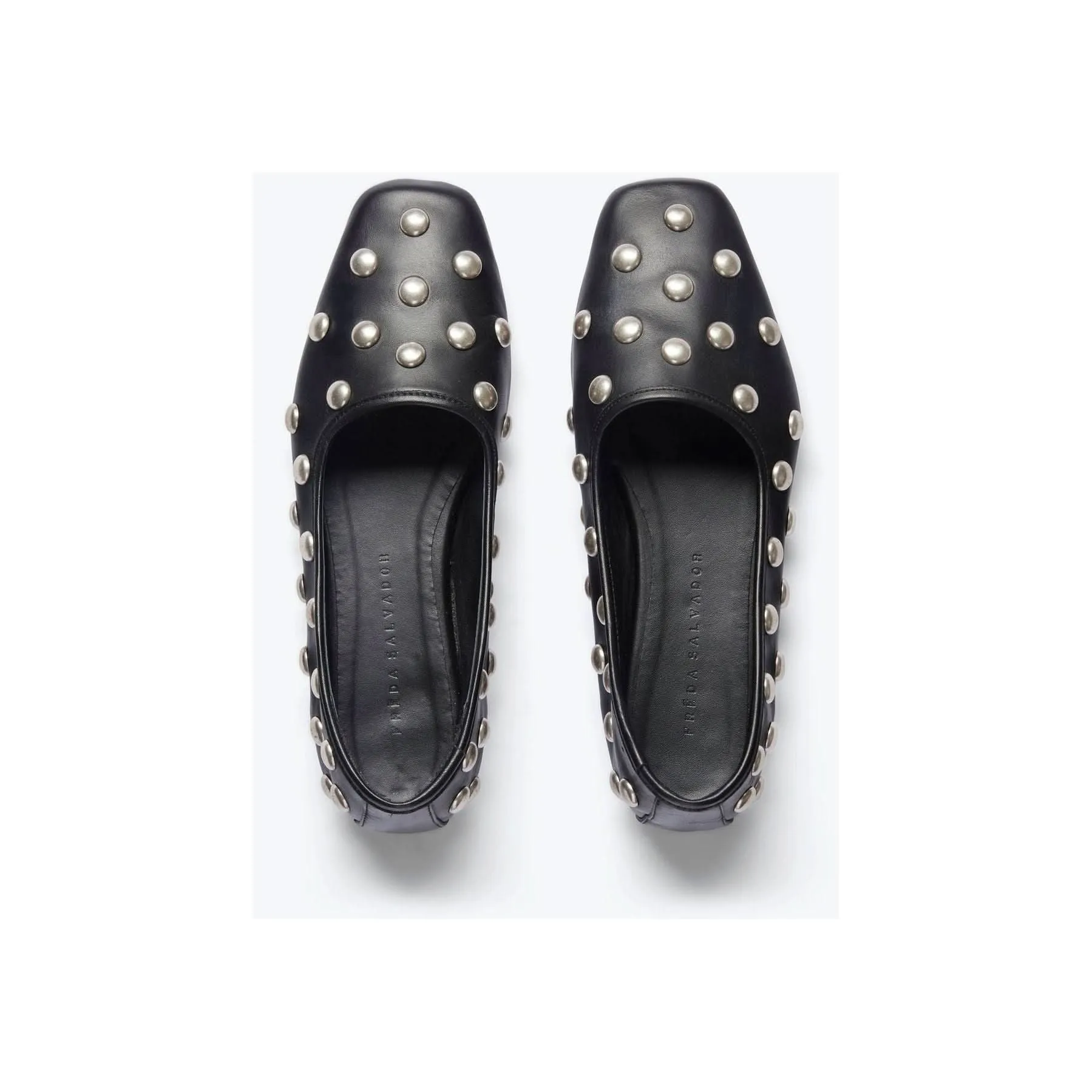 Freda Salvador Jessie Ballet Flat Black Flat with Studs