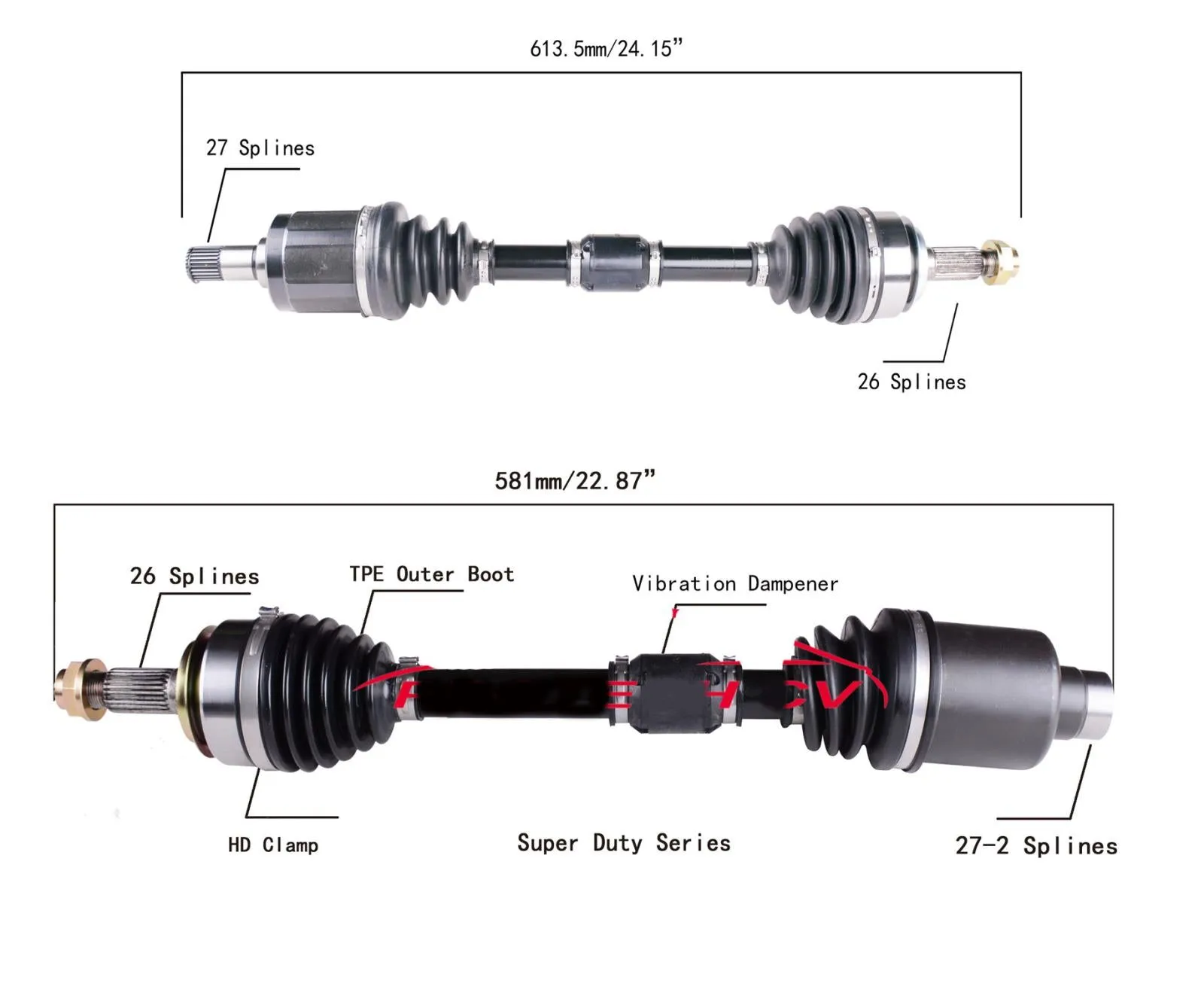 Front Left & Right C/V Axles Shaft FOR 12-15 CIVIC 1.8L MANUAL TRANSMISSION