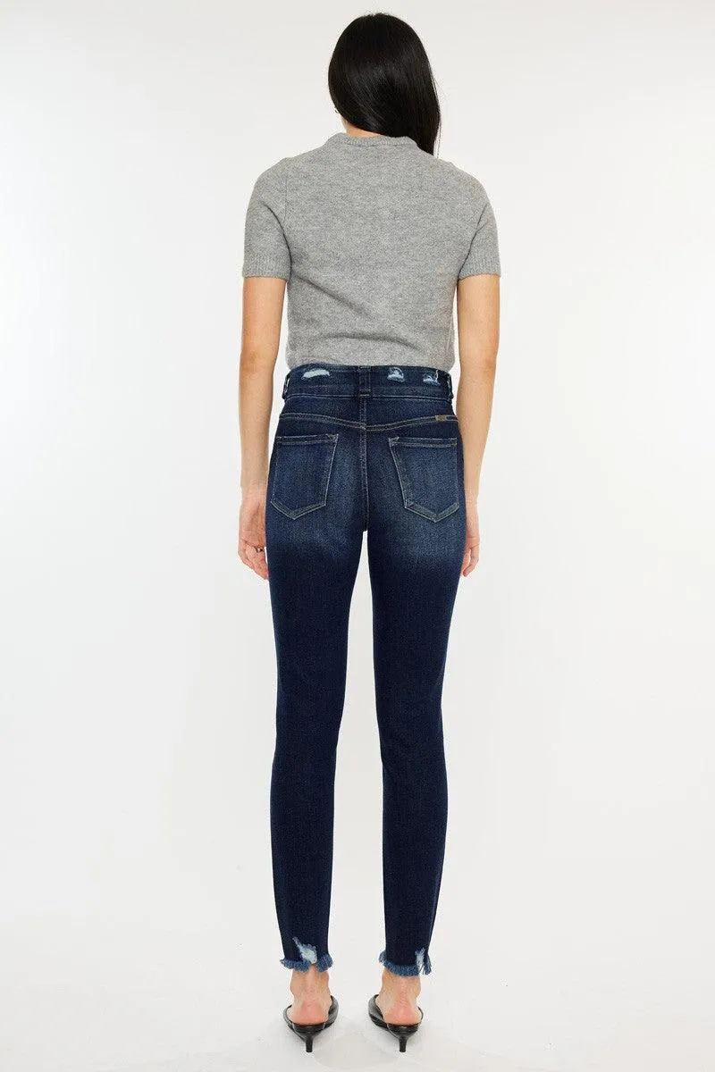 Full Size Raw Hem High Waist Jeans