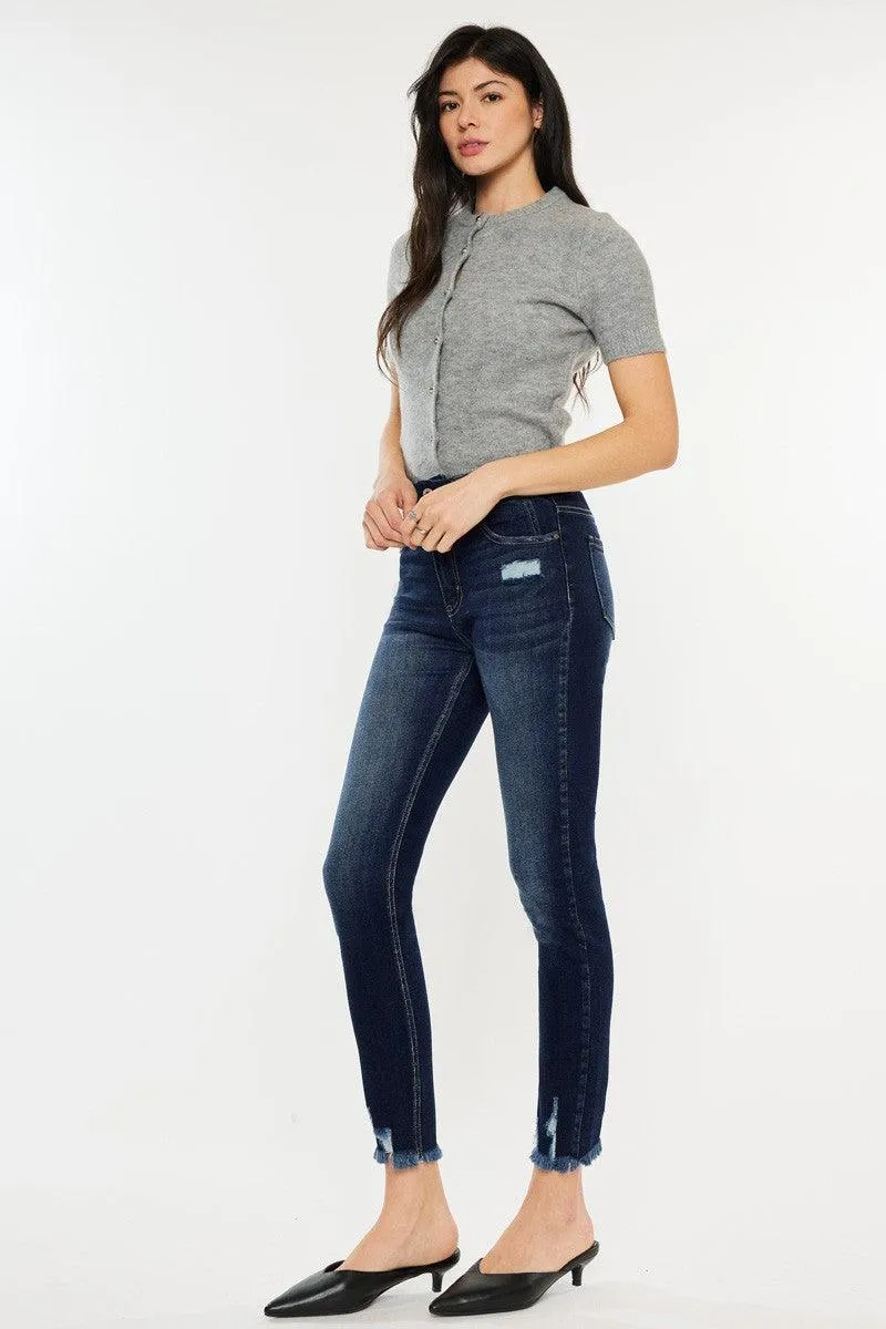 Full Size Raw Hem High Waist Jeans