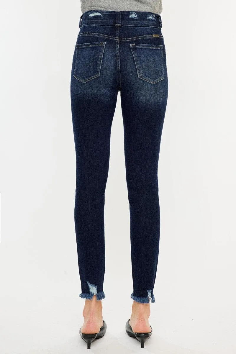 Full Size Raw Hem High Waist Jeans