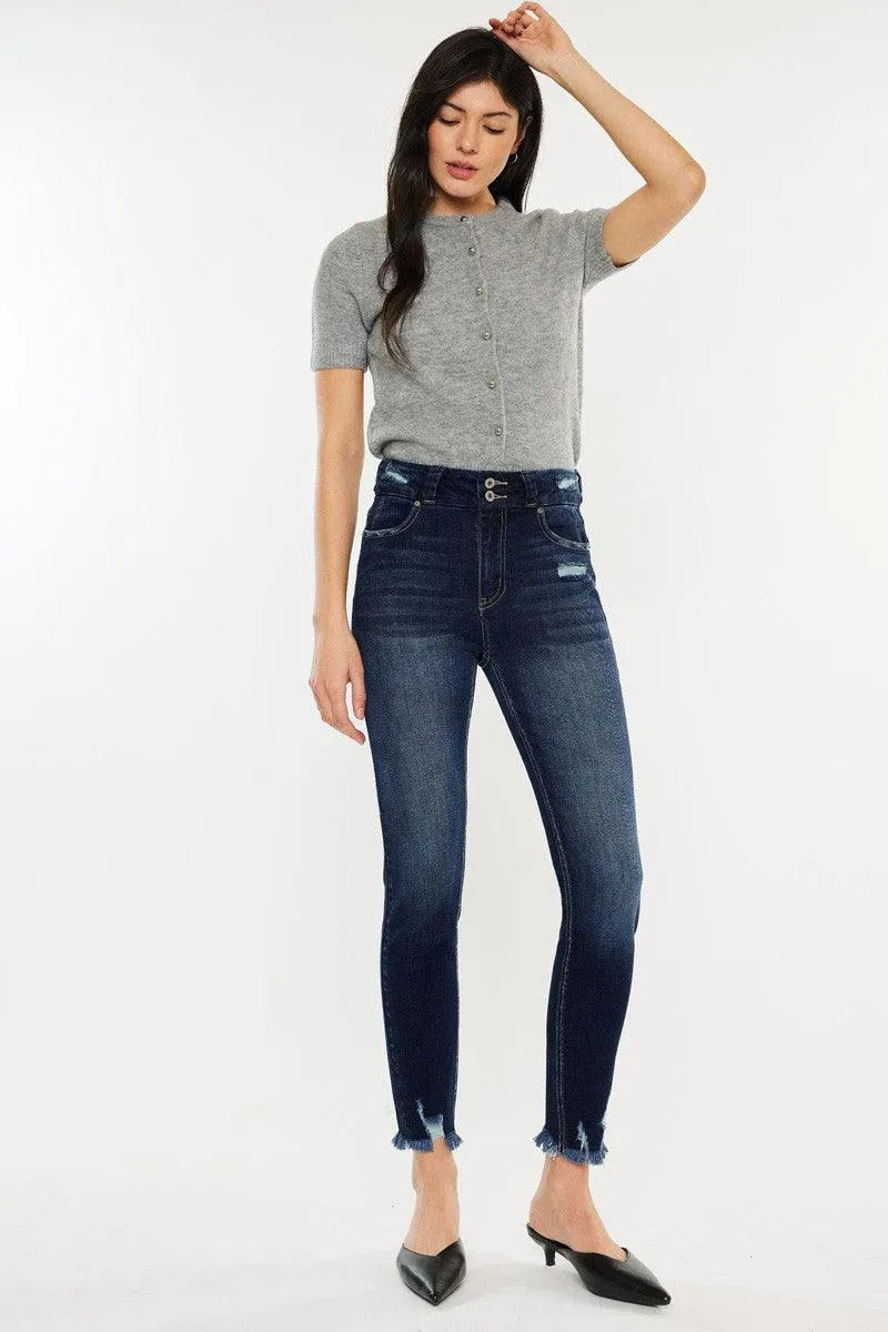 Full Size Raw Hem High Waist Jeans