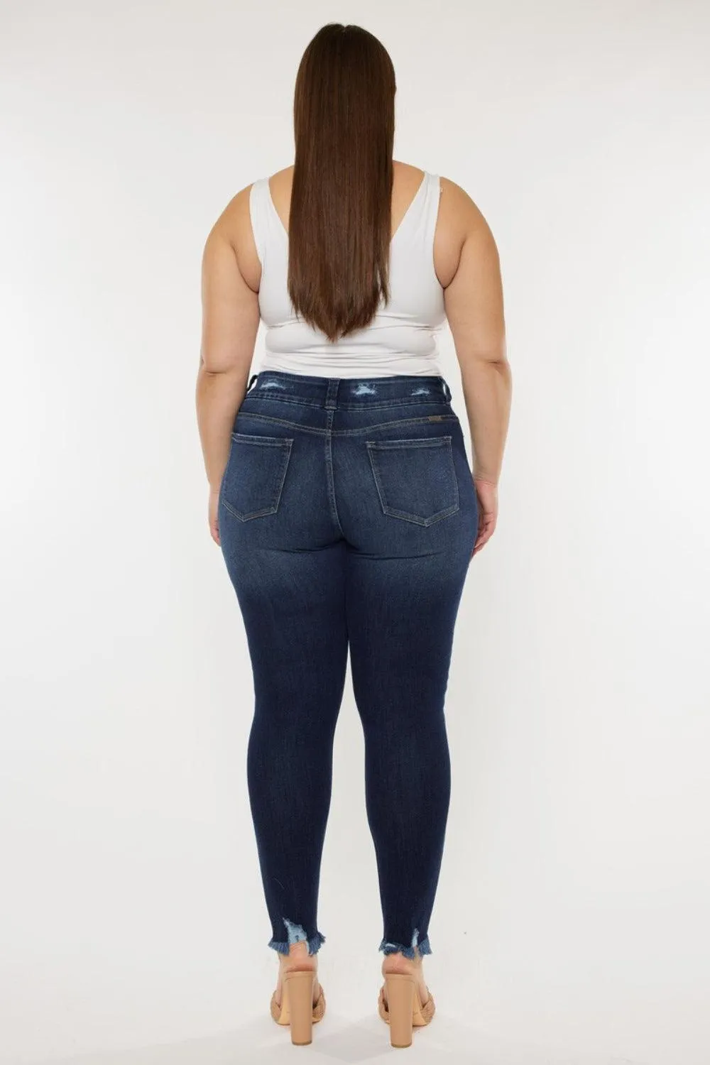 Full Size Raw Hem High Waist Jeans