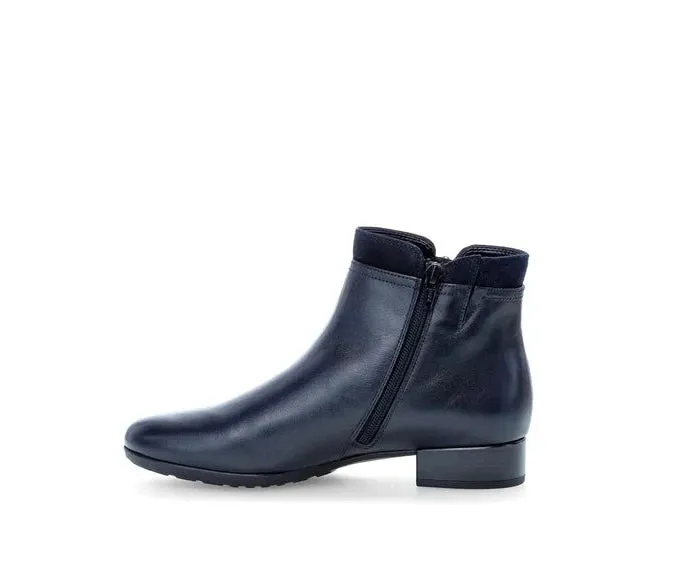 Gabor Navy Leather Ankle Boot