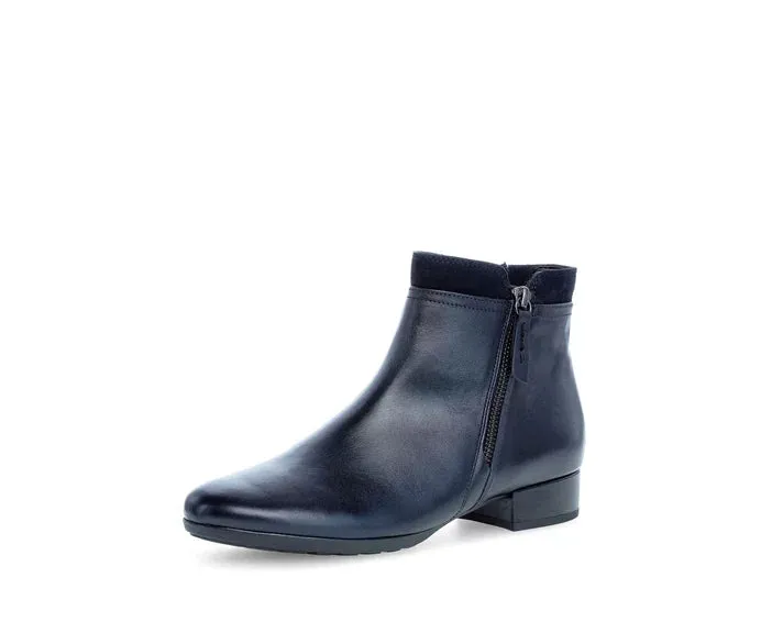 Gabor Navy Leather Ankle Boot