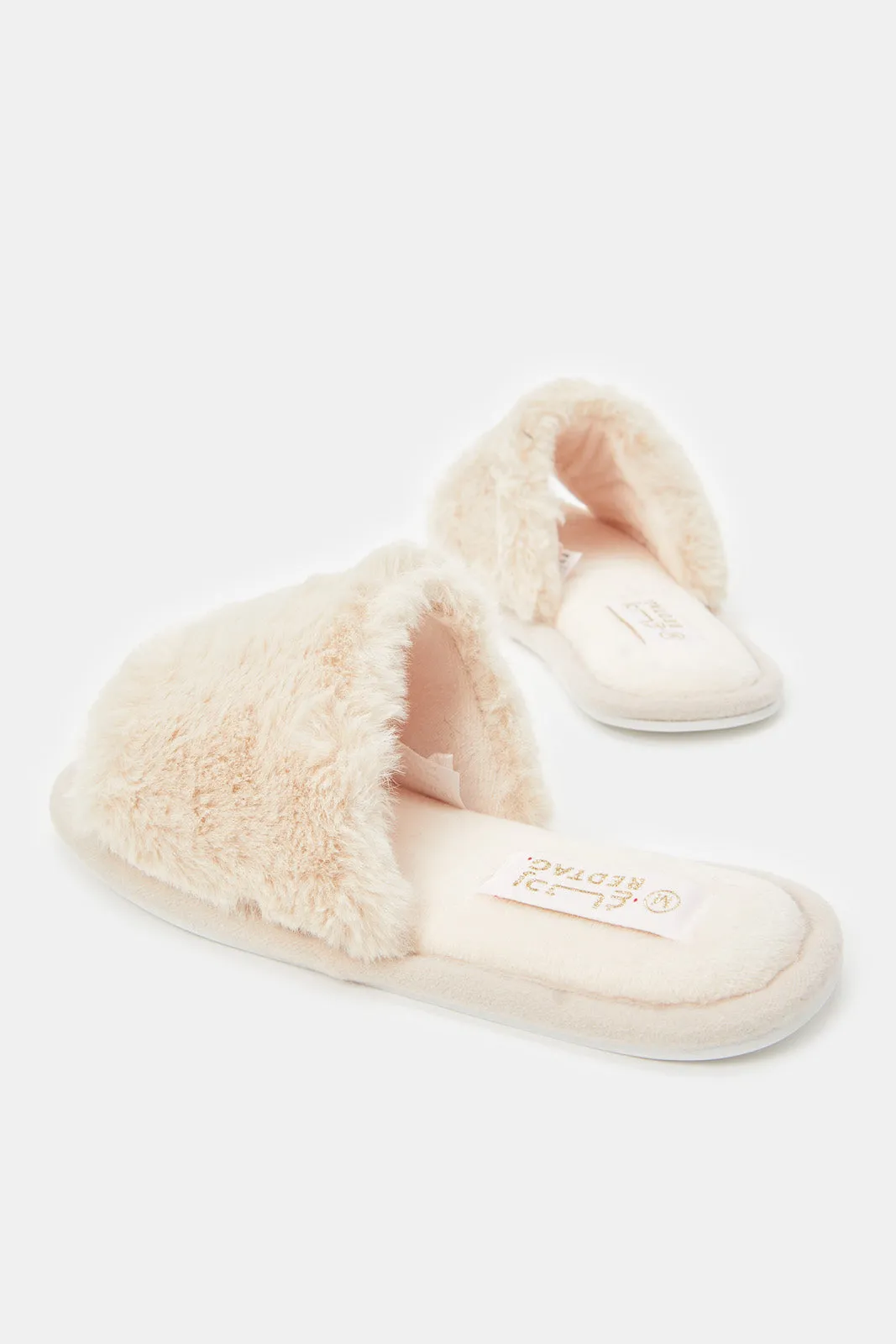 Girls Beige Mule Slipper