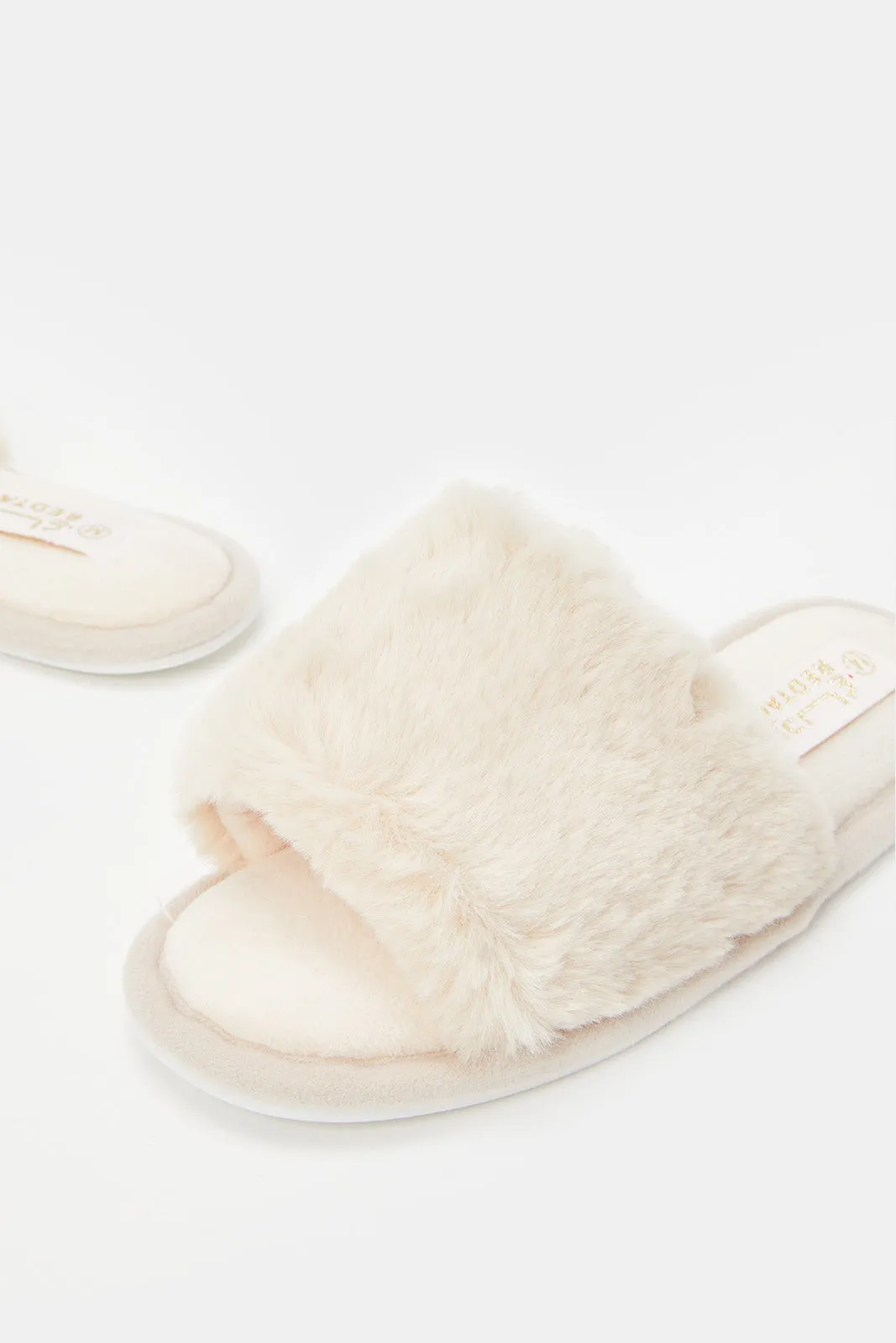 Girls Beige Mule Slipper