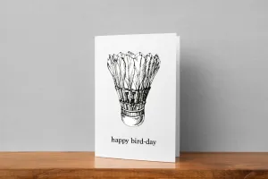 'Happy Bird-Day' Badminton Greeting Card