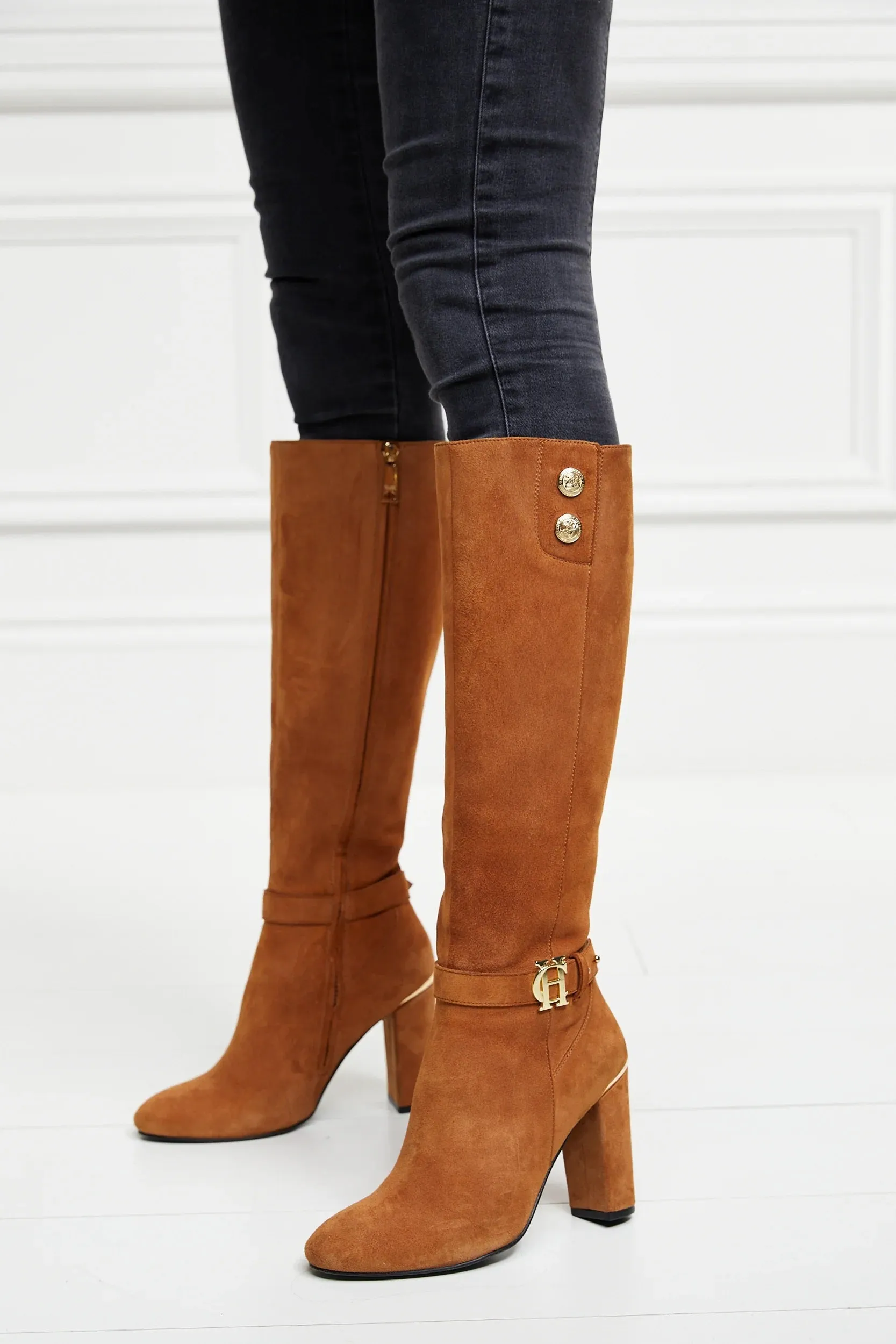 Holland Cooper Marlborough Knee Boot in Tan