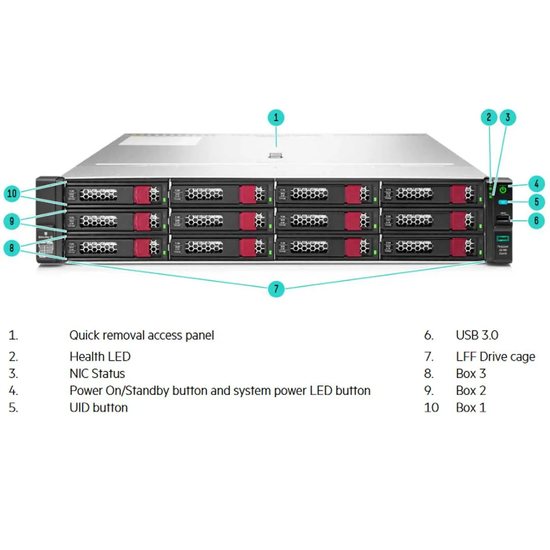 HPE ProLiant DL180 Gen10 4208 2.1GHz 8-core 1P 16GB-R P816i-a 12LFF 500W PS Server | P37151-B21