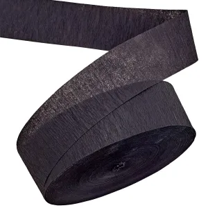 Kicko Black Velvet Crepe Streamers - 1 Pack, 500 Feet x 1.75 Inches - for Kids, Party