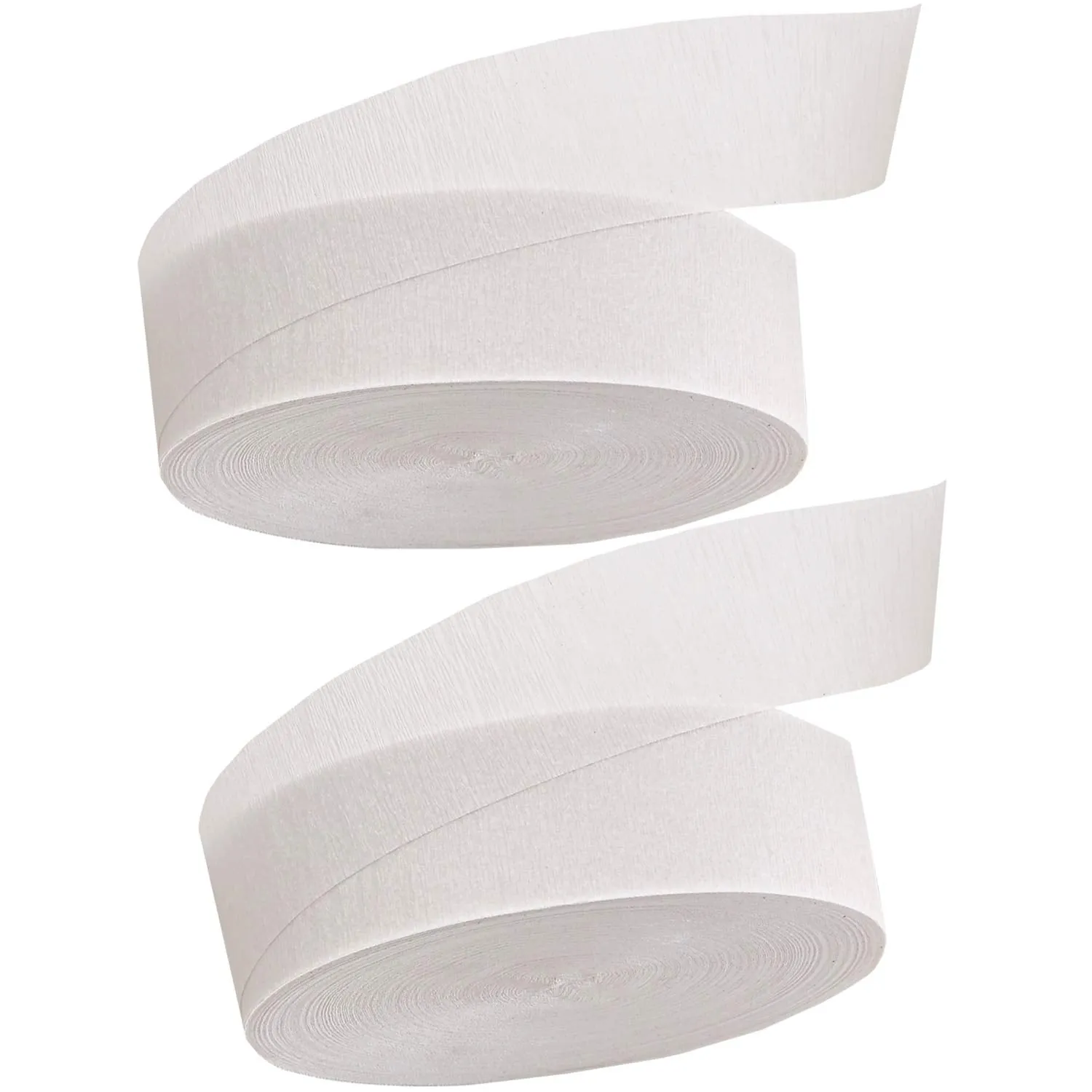 Kicko White Crepe Streamers - 1000 Feet x 1.75 Inches - 2 Pack of Streamer Rolls -