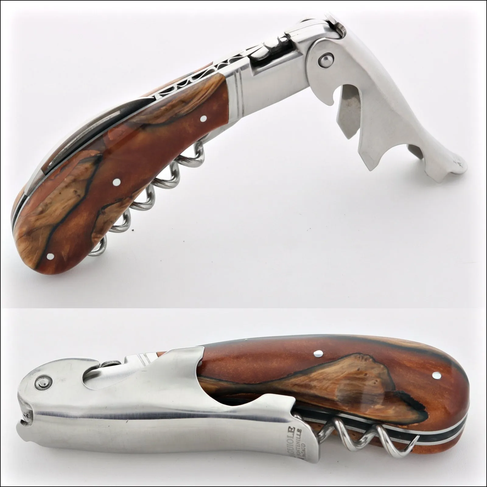 Laguiole Magnum Hybrid Juniper Burl Corkscrew - B