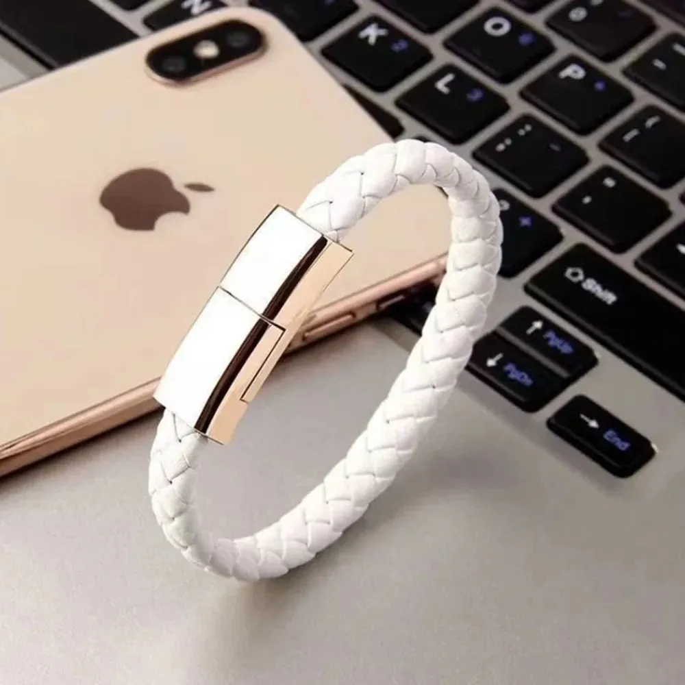 Leather Bracelet USB Cable Portable Fast Charging For All Mobile Phone