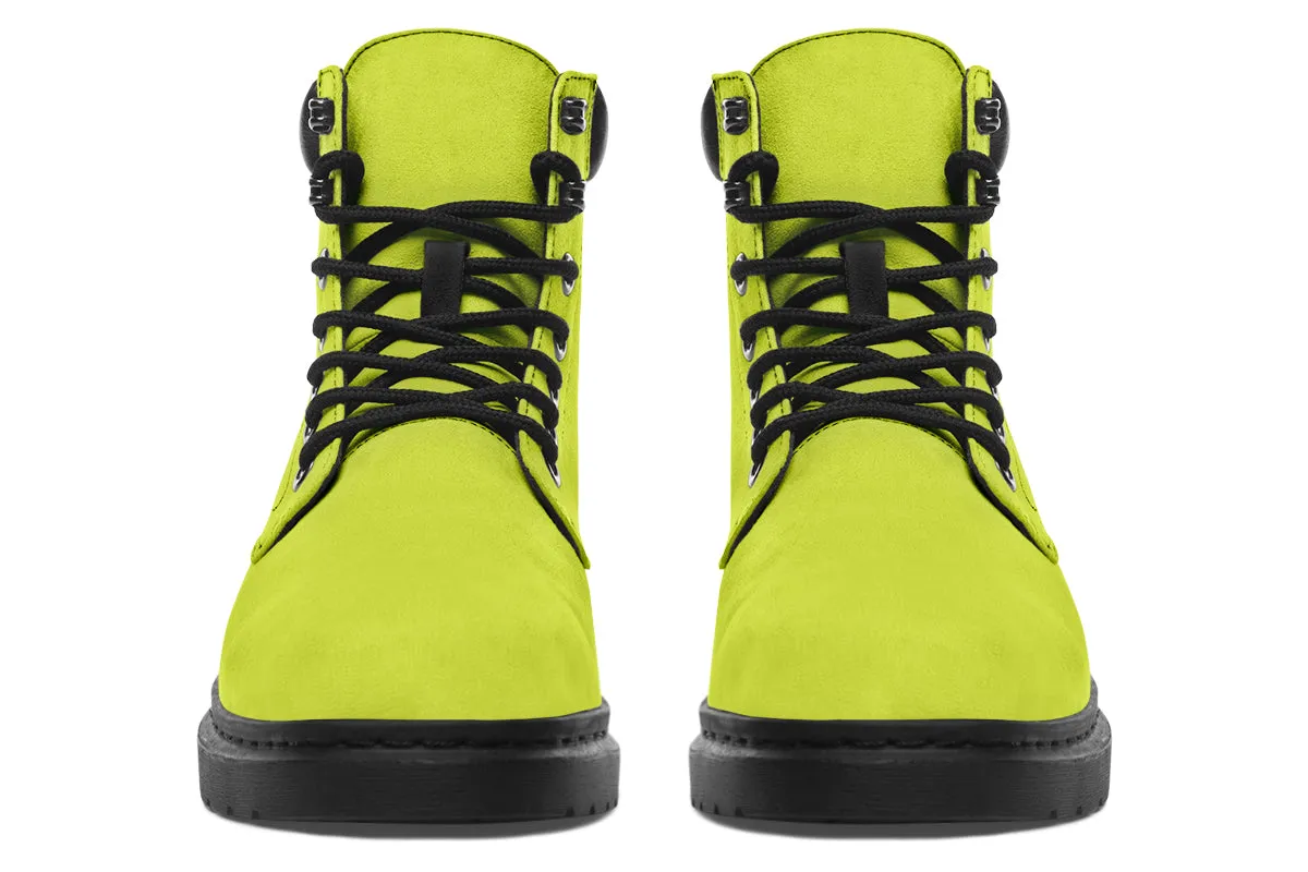 Lime Punch Classic Boots - High Quality Micro-Suede Weatherproof Vegan Shoes with Stitched on Soles