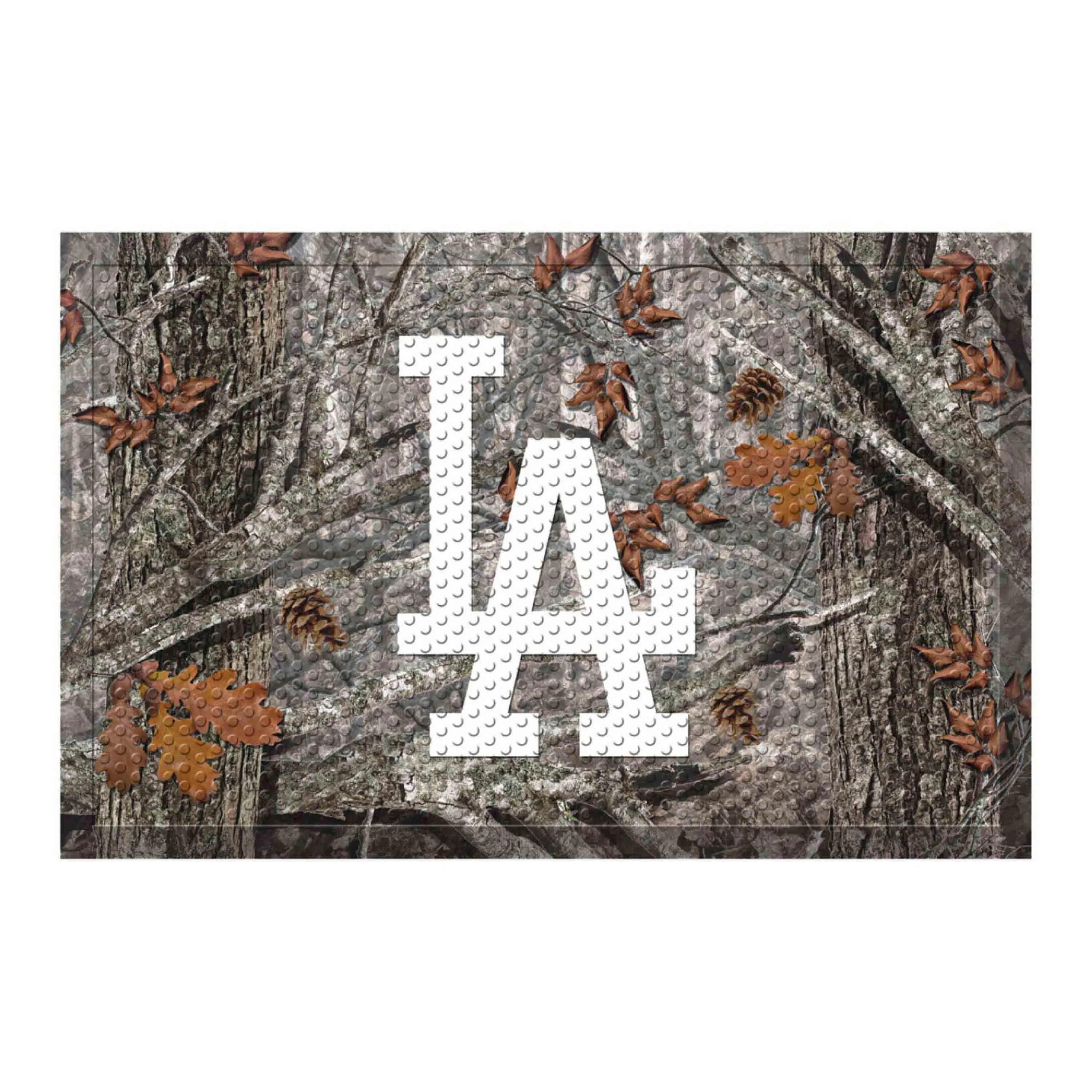 Los Angeles Dodgers Rubber Scraper Door Mat Camo, LA Logo