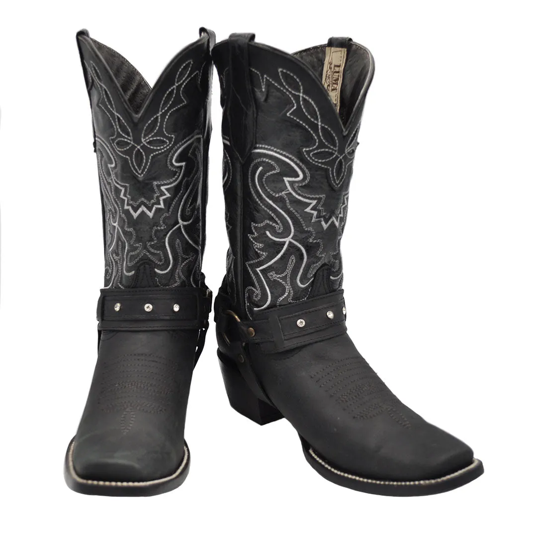 Luma Rocio Women's Black Square Toe Western Boots