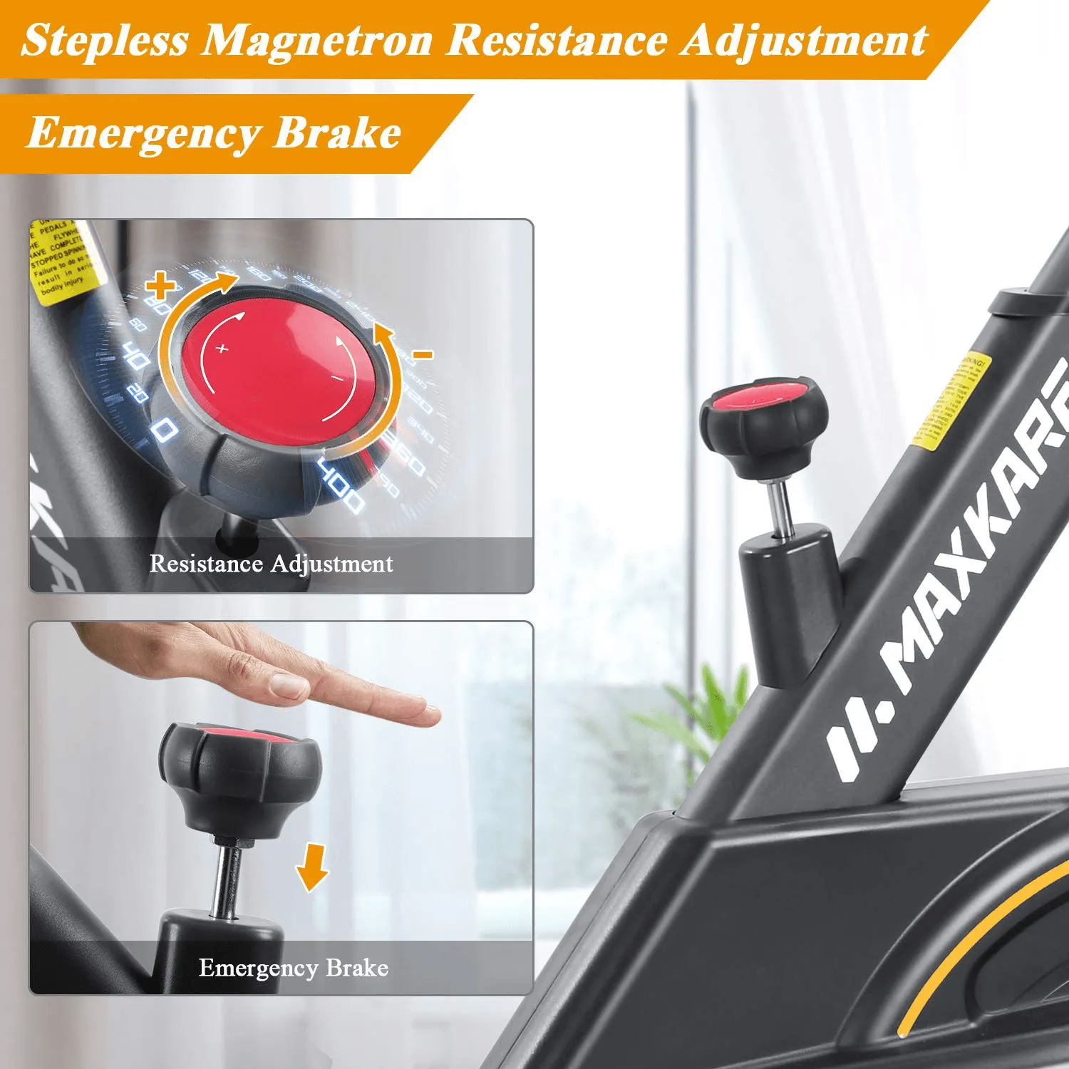 Magnetic Cycling Bike, Multi-function Handle Stationary Bike with Independent Tablet Holder and LCD Monitor