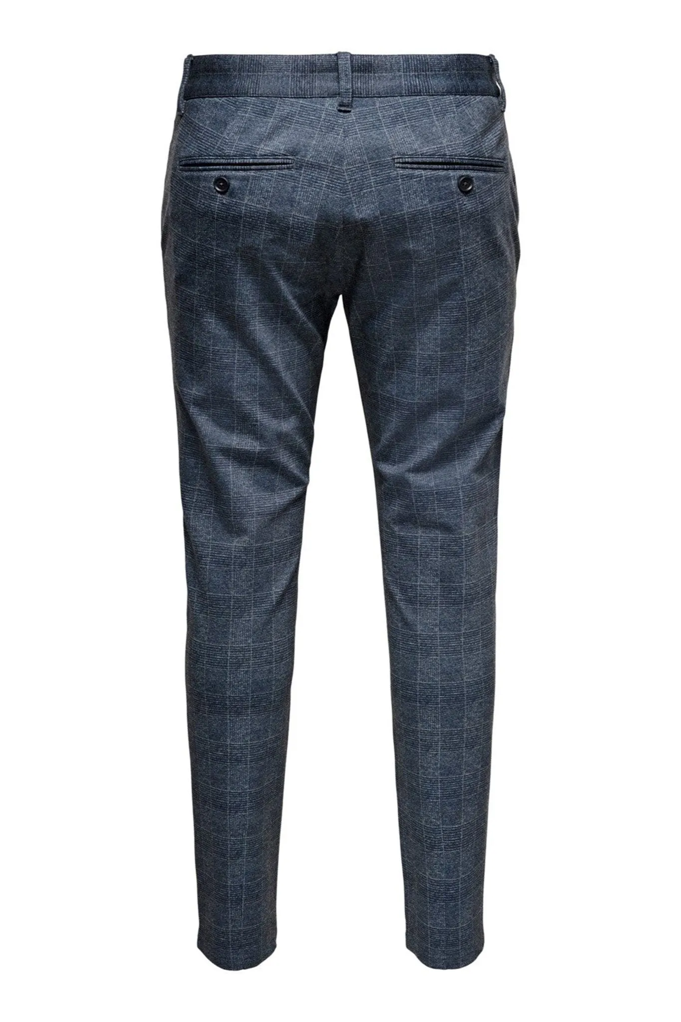 Mark Checked Trousers - Dress Blue