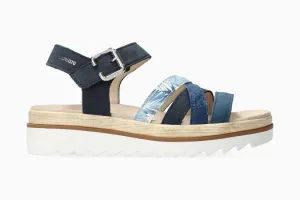 Mephisto Doria Women Sandals Blue Leather Nubuck Brand New w/ Box