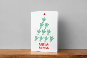 'Merry Christmas' Yumo Tree Badminton Greeting Card