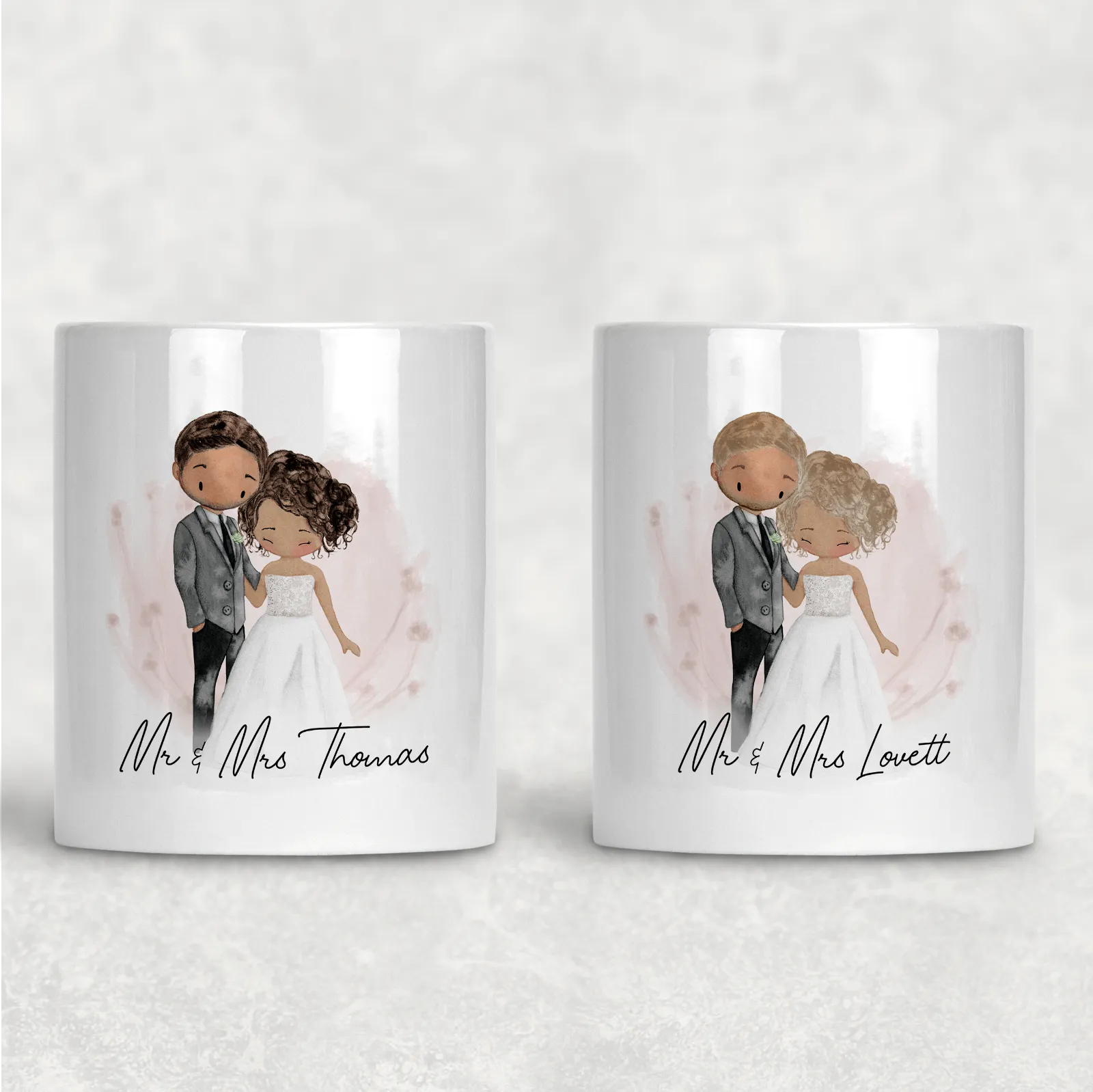 Mr & Mrs Couple Personalised Pencil Caddy / Make Up Brush Holder